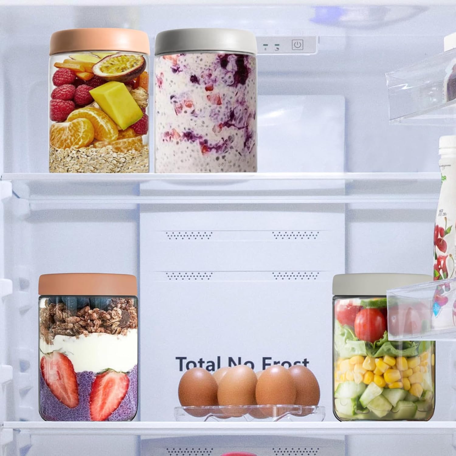 2 Stück 600-ml-Meal-Prep-Gläser, ideal für Meal-Prep und Overnight-Oats-Gläser. Praktische Meal-Prep-Boxen zum Aufbewahren, Marinieren und Vorbereiten von Mahlzeiten. Mehrzweck-Einmachglas – Bild 7