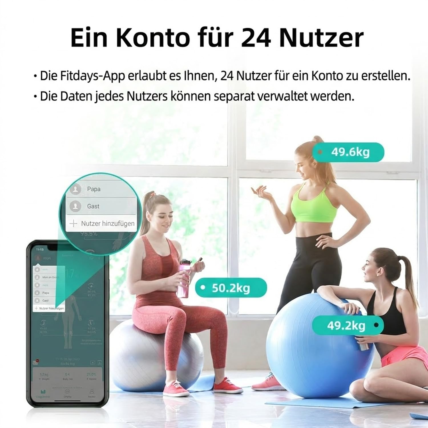 Hume Body Check Körperfettwaage mit 8 Frequenzsensoren, Smart Waage mit App Für Körperfett, Muskelmasse, Bmi, Personenwaage mit Körperfett, 28 Wichtige Kennzahlen Zur Körperzusammensetzung – Bild 7