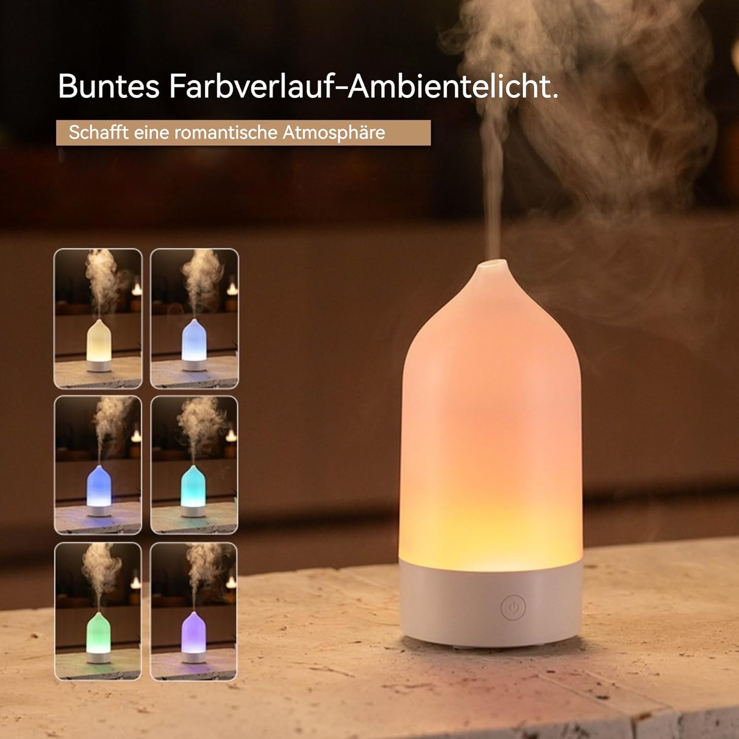 Duftöl-Diffusor mit automatischer Abschaltfunktion, 7-farbige LED-Lichter,120 ml,Ultraschall-Aromatherapie und Luftbefeuchter für Entspannung und Wellness – Bild 2