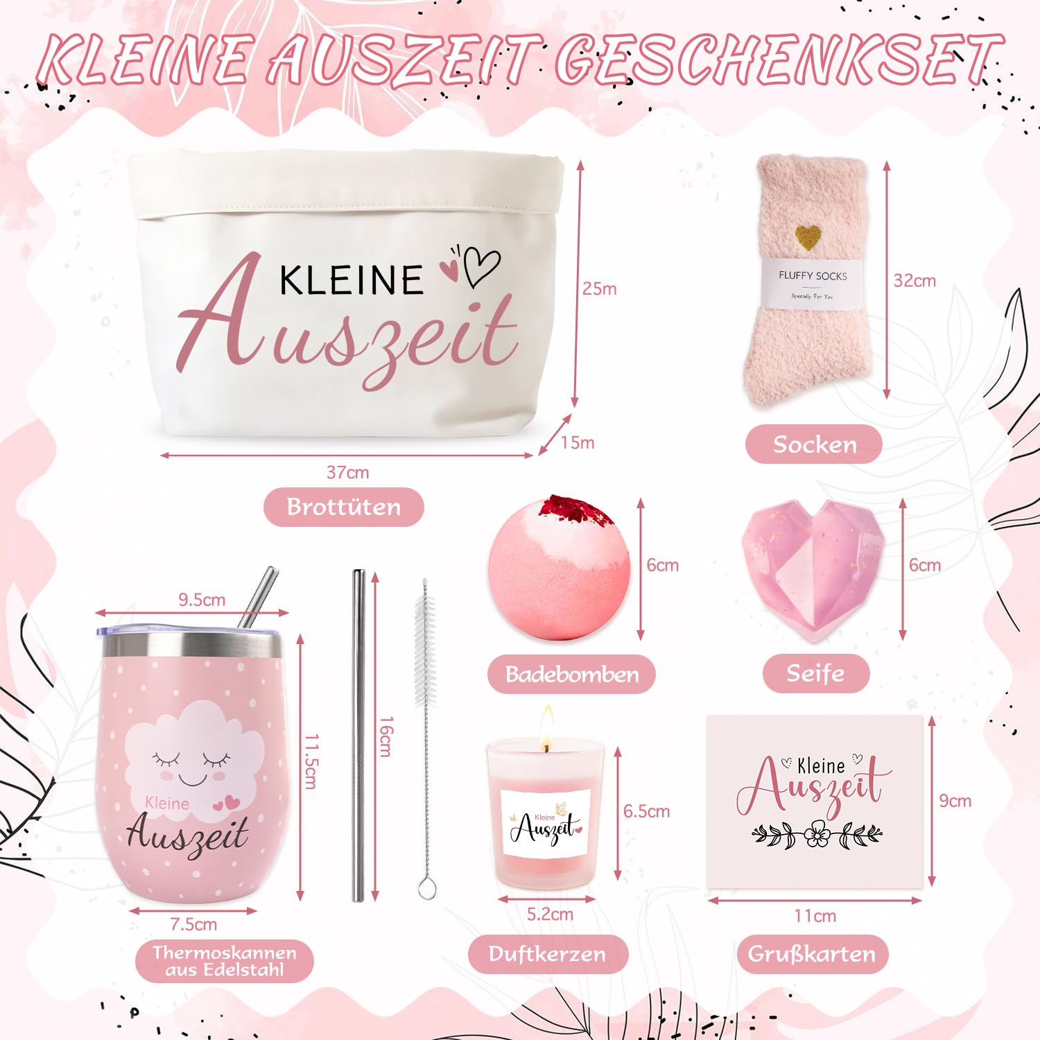 Kleine Auszeit Geschenk, Auszeit Geschenkkorb Wellness Geschenke Set für Frauen,Entspannung Ritual Geschenkset für frauen Freundin,Geburtstagsgeschenk für Oma Beste Kollegin (Auszeit) – Bild 2