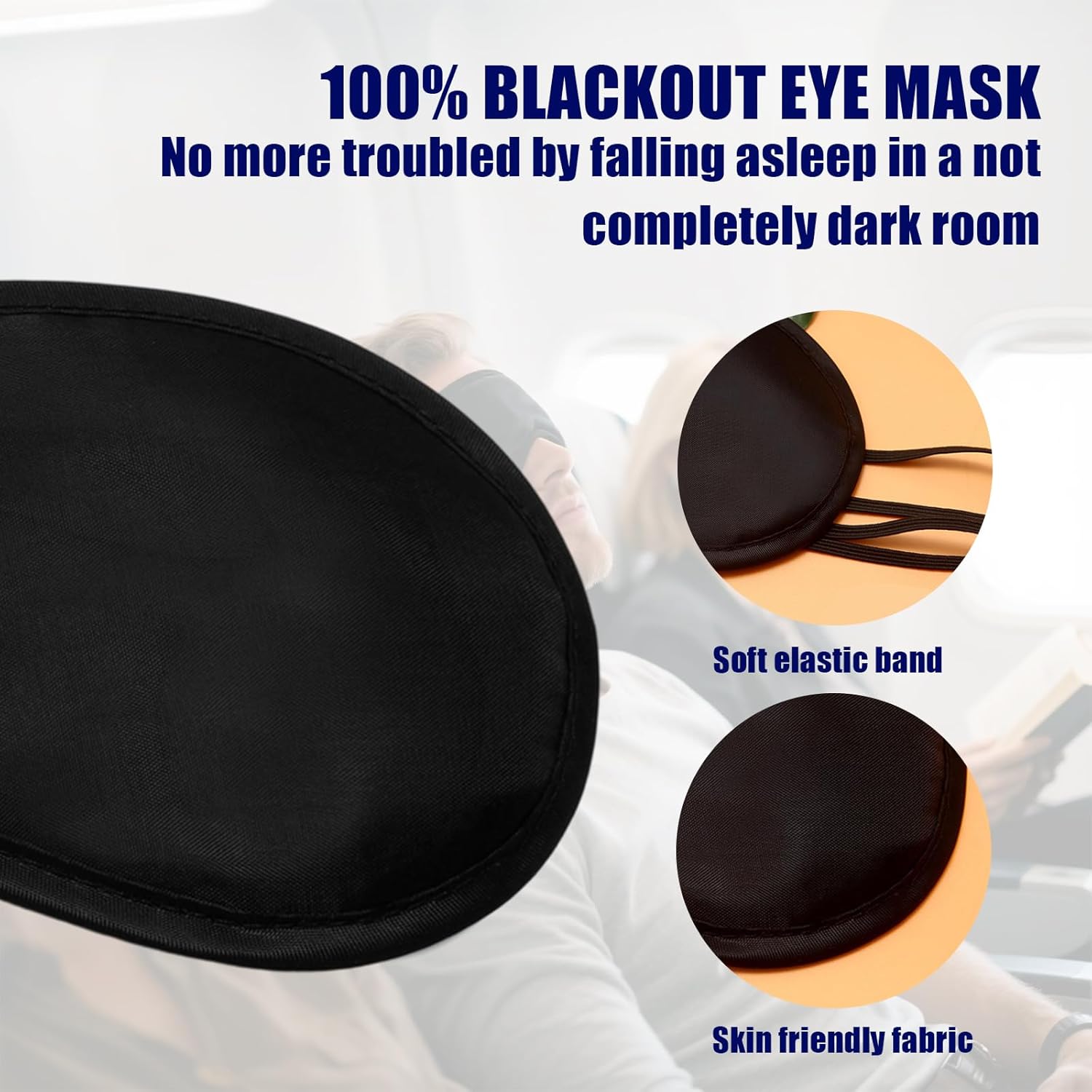10 Stück Schlafmasken für Damen und Herren, leichte Augenbinde-Schlafmaske, Augenmaske, Nachtmaske, mit verstellbarem Gummiband, für Reisen, Schichtarbeit, Schwarz – Bild 5