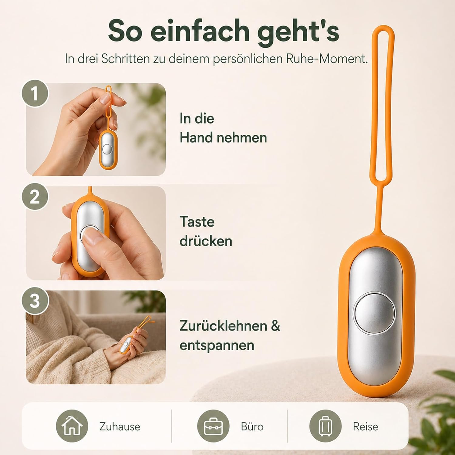 Calmbeez Gerät Mit USB Aufladung Für Entspannung Und Besseren Schlaf, Tragbares Handgerät Mit Sanften Impulsen, Kompakt Und Einfach Zu Bedienen Für Zuhause Und Unterwegs (Grau) – Bild 9