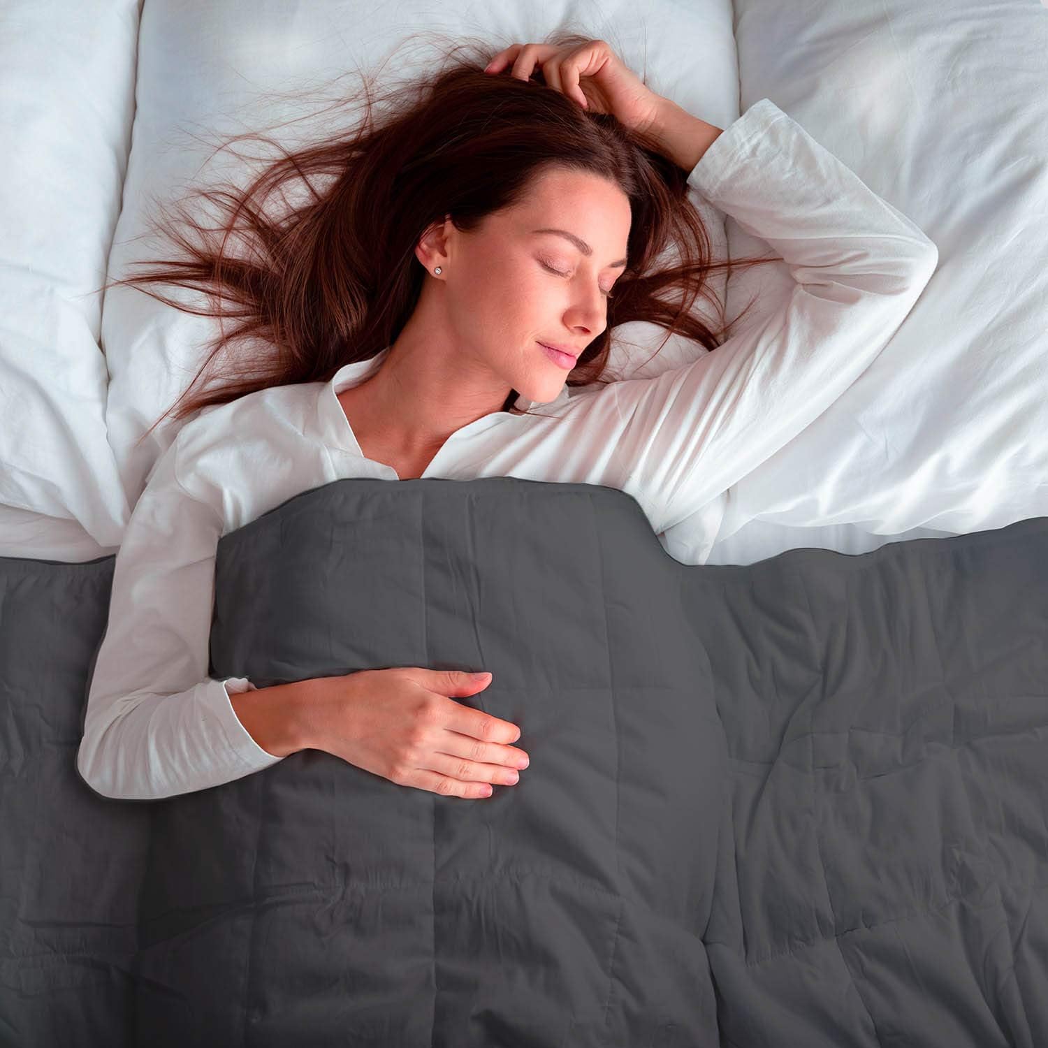 Feluna XXL Gewichtsdecke 155 x 200 cm Therapiedecke 8 kg – Anti-Stress-Bettdecke Gewichtsdecke – Entspannungsdecke bei Angstzuständen und Schlafstörungen (Grau) – Bild 5