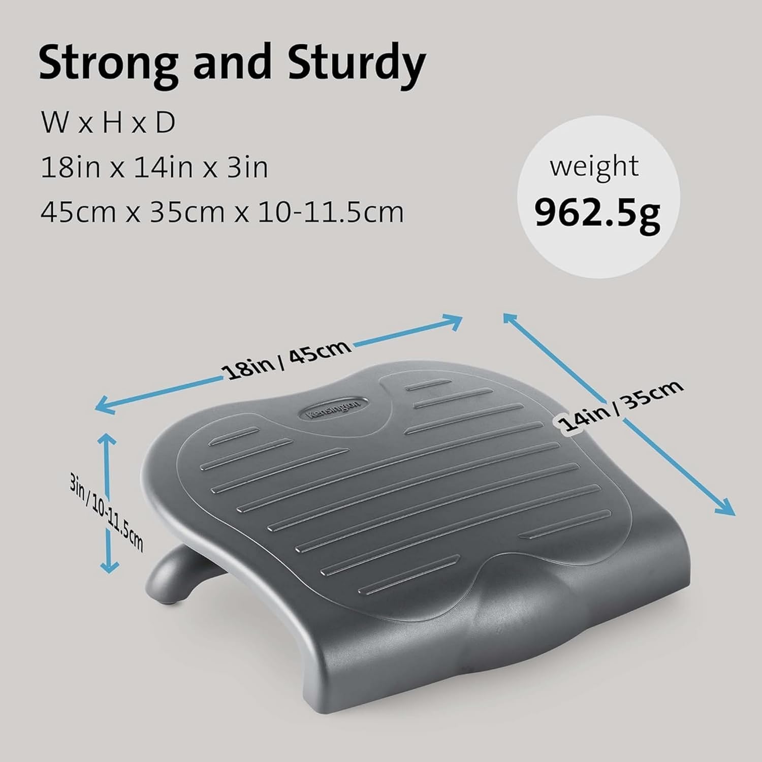Kensington SoleSaver – Verstellbare ergonomische Fußstütze – Schwarz (56152) – Bild 2