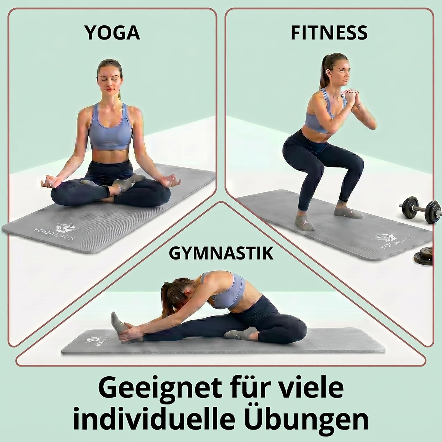 NRB Yogamatte 183 x 61 x 1,5 cm – extra dicke Fitnessmatte & Gymnastikmatte – rutschfest, gelenkschonend & langlebig – Pilatesmatte mit Tragegurt – Bild 6