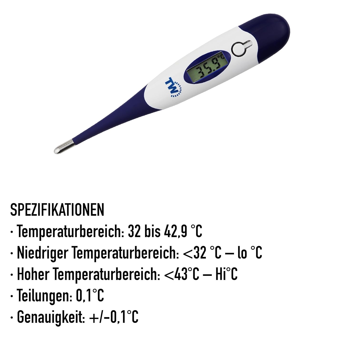 Digitales Tierhalter-Thermometer für Hunde, Katzen, Pferde, Tierärzte, flexibler Temperaturfühler, inklusive Tierarzttabelle – Bild 8