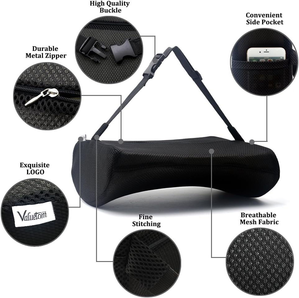 Premium-Lendenwirbelstützkissen – Memory-Schaum-Stützkissen für den unteren Rücken für Ihr Zuhause, Ihren Bürostuhl und Ihr Auto – neues ergonomisches Memory-Schaum-Design mit kühlem Netzstoff – Bild 2