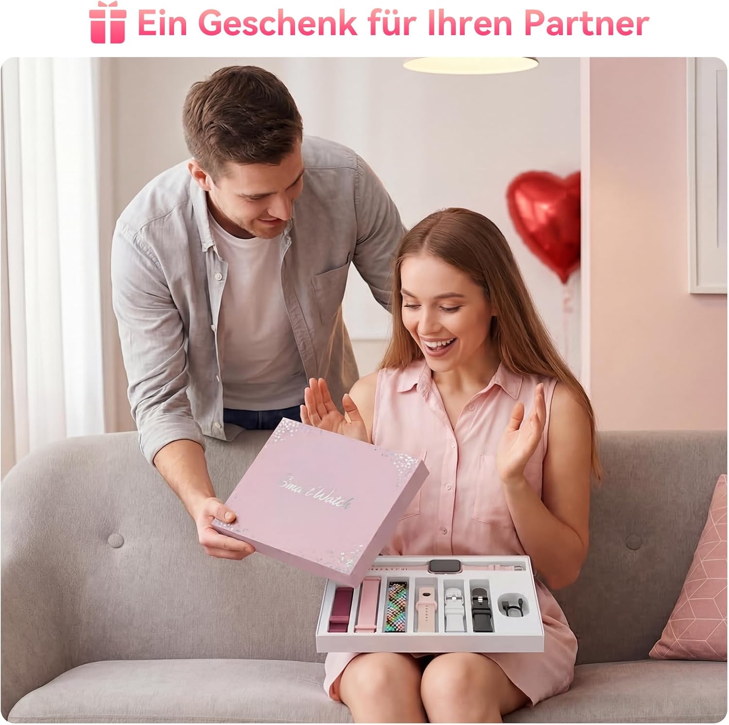 Smartwatch Damen Herren mit 7 Armbändern & Geschenkbox, 1.83" HD Smartwatch mit Bluetooth-Anruf, Fitness Tracker mit SpO2, Pulsmesser, Schlafmonitor, Schrittzähler, IP68 Wasserdicht, 100+ Sportmodi – Bild 9