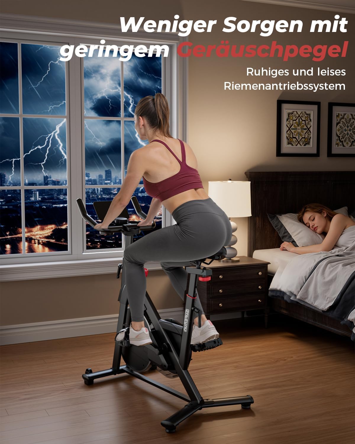 Heimtrainer mit App, Superun Ergometer Spinning Bike Indoor mit einstellbarem Widerstand, magnetischer Widerstand stationär, 15 kg Schwungrad, extrem leise für Cardio-Training zu Hause – Bild 7