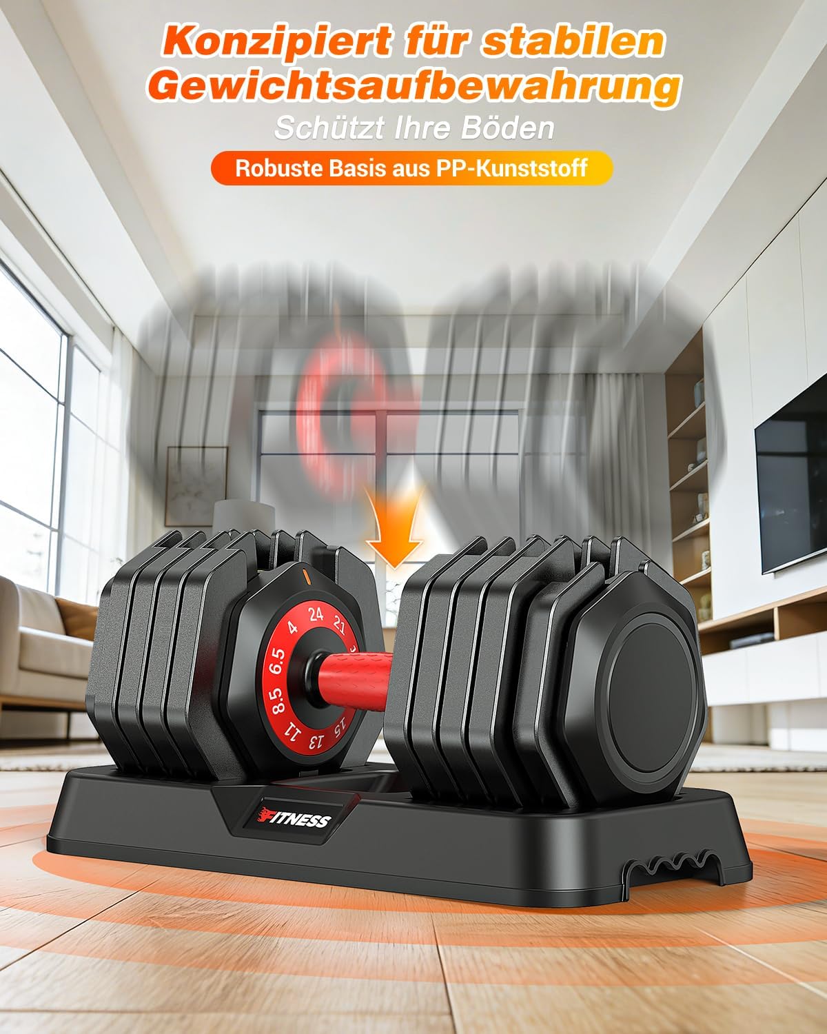 Rendpas verstellbares Hantelset | 5 & 10 Gewichtsstufen | 2–24,5 kg verstellbare Hanteln | Platzsparend für das Heim-Fitnessstudio – Bild 8