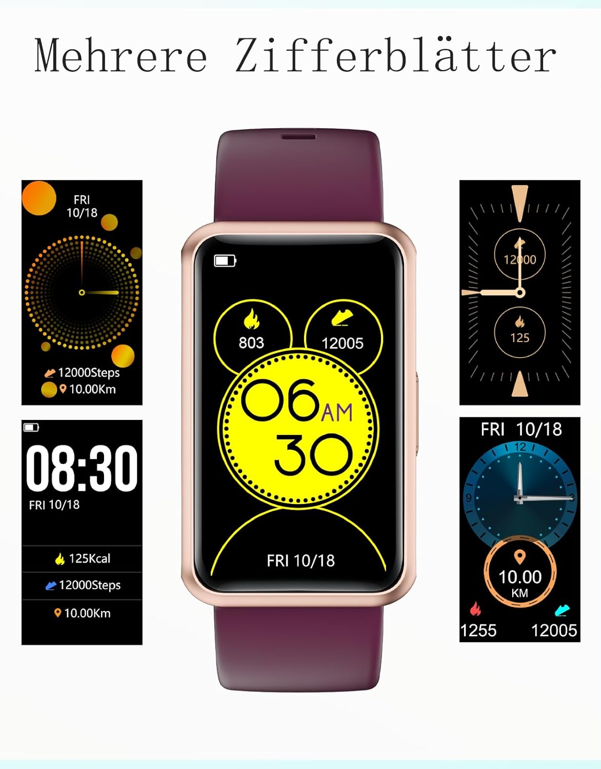 Schrittzähler-Uhr (ohne App/ohne Mobiltelefon), 1,47-Zoll-Bildschirm, einfacher Fitness-Tracker, Smartwatch mit Kalorienzähler, Schlafüberwachung, Stoppuhr, wasserdichter Timer, Gehen, Laufen, Fitnessuhr für Senioren/Männer/Frauen – Bild 6