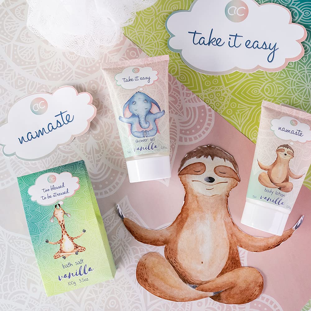 Accentra Anti-Stress Bade- und Duschset mit Vanilleduft, Geschenkset zur Entspannung für Frauen zum Geburtstag oder Weihnachten, 5-teiliges Wellness-Geschenk- und Pflegeset mit Mini-Deko-Badewanne – Bild 9