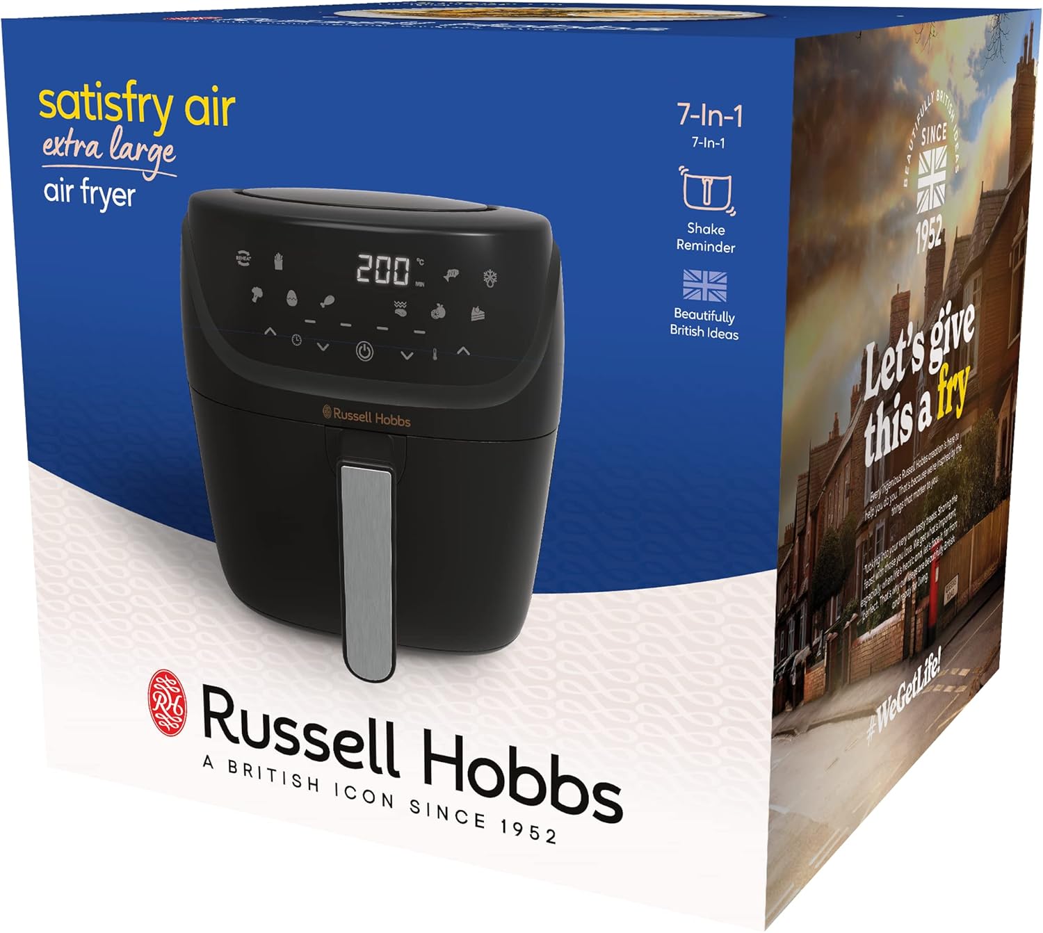 Russell Hobbs SatisFry 27170-56 Heißluftfritteuse XXL, 8 l, Rapid AirFryer, kompaktes Gehäuse, 7 Kochfunktionen, 10 Programme, spülmaschinenfest, max. 220 °C, Fritteuse ohne Öl, Grillen, Backen, Braten – Bild 11