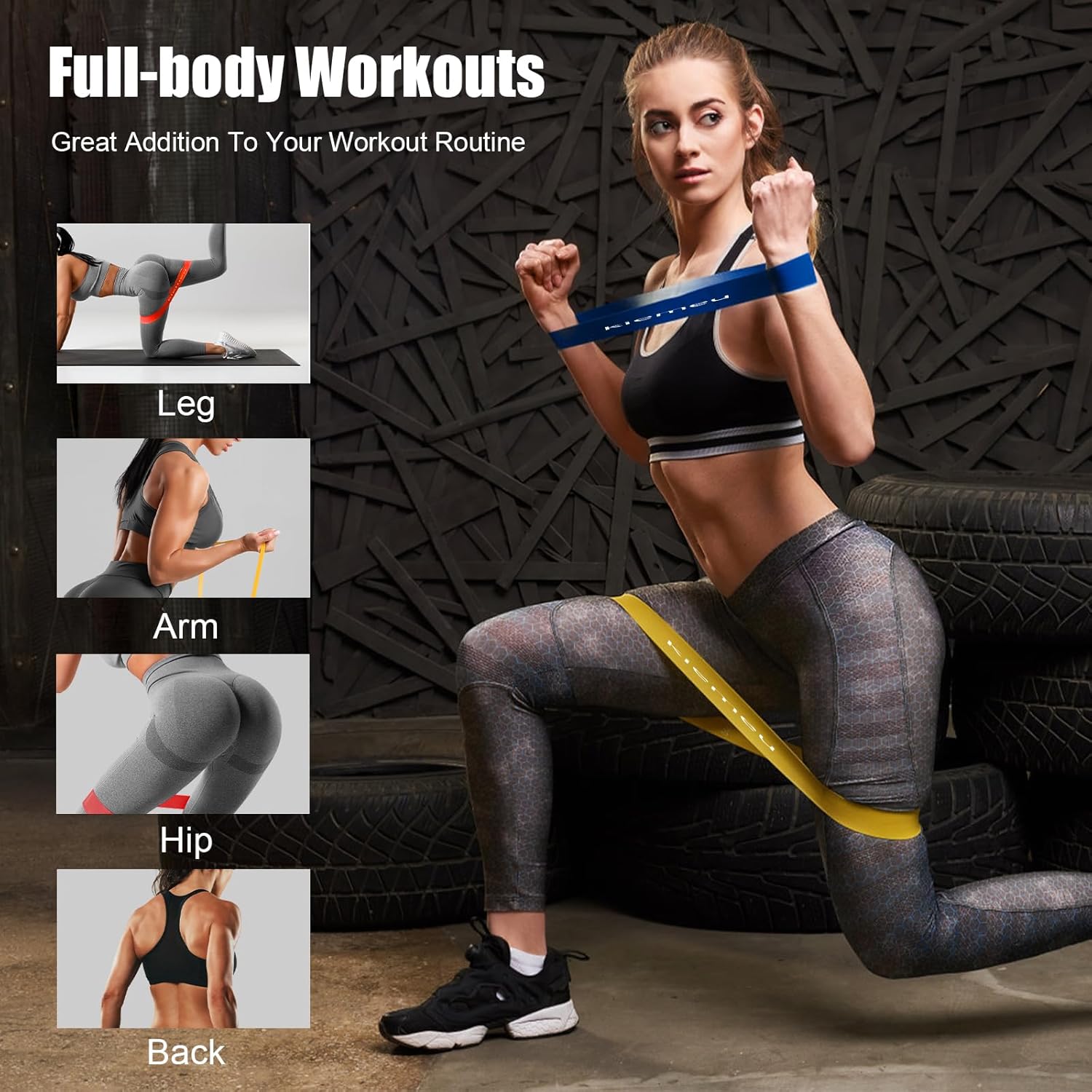Mini Band Fitness Gummiband für Sport, Übungsband Gummiband Trainingsbänder Gummi Fitnessbänder Set, 6 cm verbreiterte Version – Bild 6