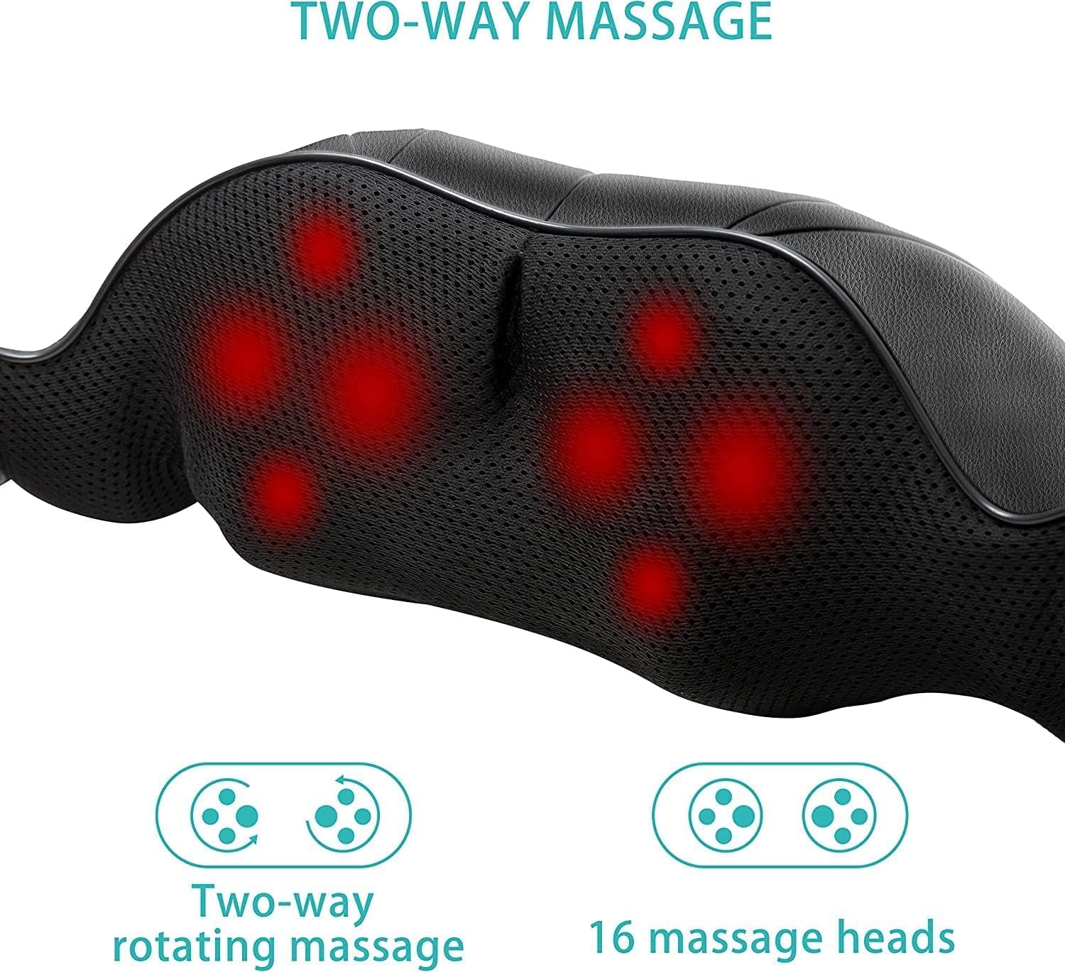 AERLANG Massagegerät Schulter-Nackenmassagegerät mit Wärme, Weihnachtsgeschenke, Shiatsu-Rückenmassagegerät, Massagegerät Nacken, Rücken, Nackengeschenke für Frauen, Männer – Bild 2