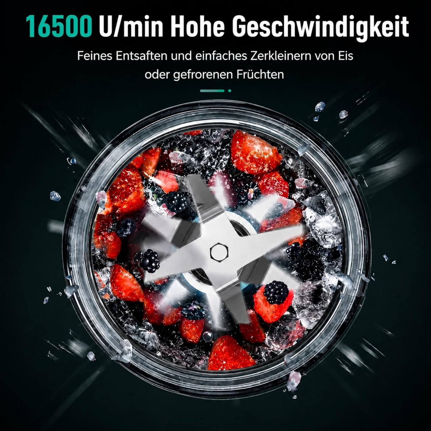Smoothie Maker To Go mit USB-C, Tragbarer Mixer Mini-Standmixer 650ml für Smoothies & Protein Shakes, Tragbarer Mixer mit 6 Edelstahlklingen, Ice Crush, Auslaufsicherer Deckel & Trinkschnabel – Bild 6