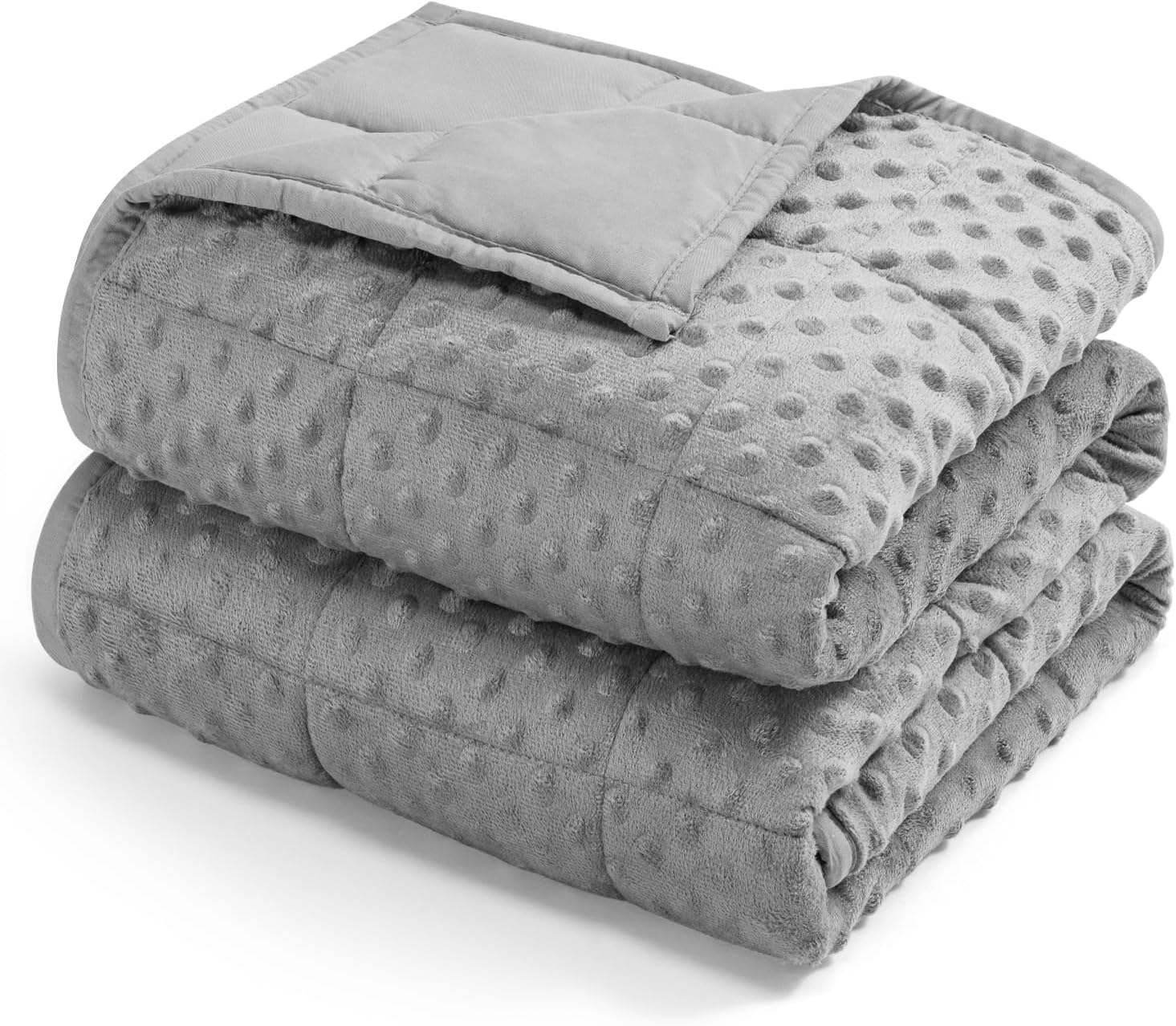 Sivio Minky Dot schwere Decke für Erwachsene, Queen-Size-Größe, 7 kg, weiche, kuschelige Gewichtsdecke für Entspannung und besseren Schlaf, atmungsaktive Jahresdecke mit Glasperlen, grau, 150 x 200 cm