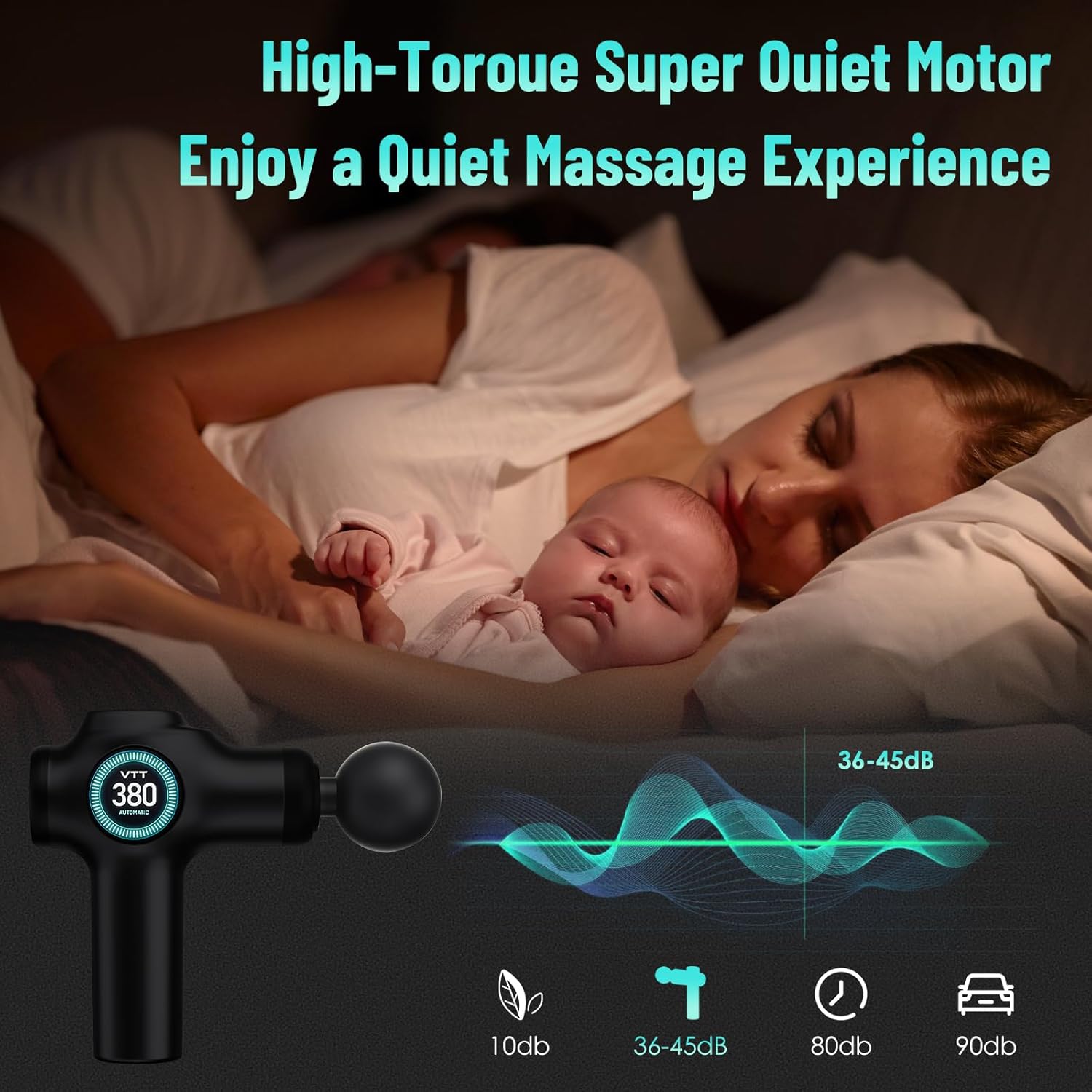 Tiefengewebe-Massagepistole, 99-Gang-Massagepistole mit LCD-Touchscreen und 8 Massageköpfen, tragbares, geräuscharmes Massagegerät zur Linderung von Muskelkater und Verspannungen, wiederaufladbar über USB-C – Bild 4
