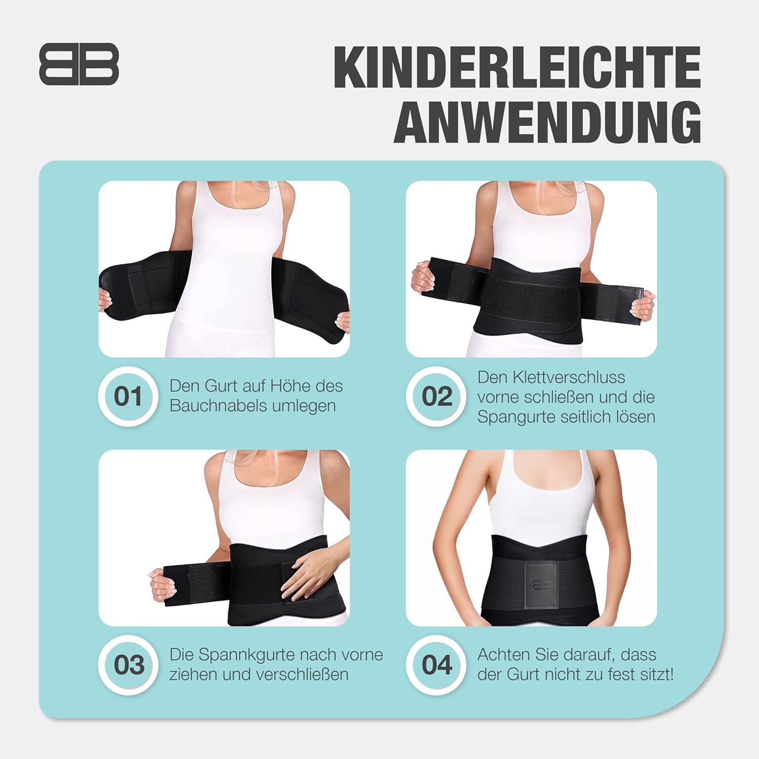 BACK BODYGUARD Rückengurt – Innovative Lordosenstütze – Rückenbandage entlastet den Rücken – Nierengurt zur Rückenunterstützung – 3 Größen (L, Schwarz) – Bild 5