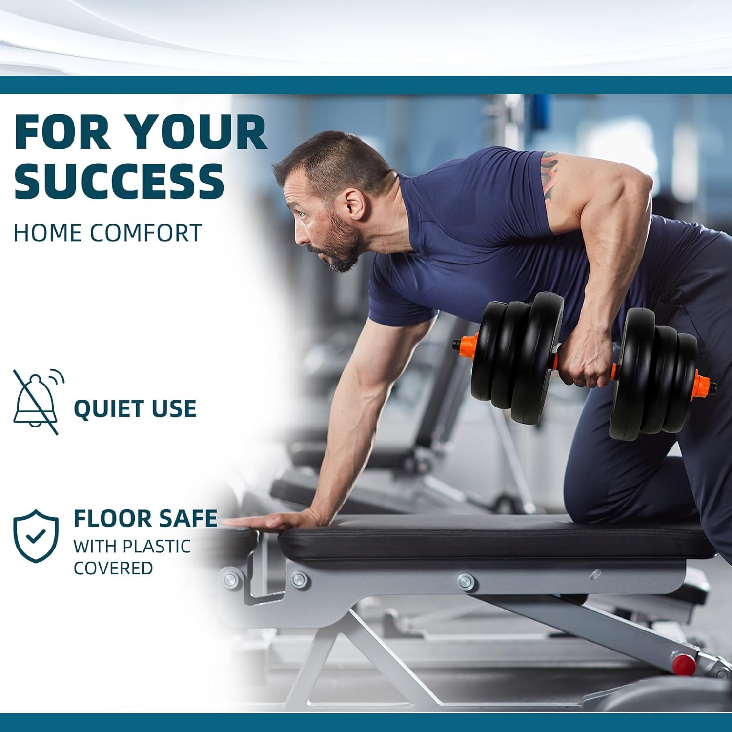 CCLIFE Hanteln 2er Set Hanteln Verstellbares Hantelset 20/25/30/40 kg Profi-Hantel mit Verbindungsgewichten aus Stahlrohr – Bild 6