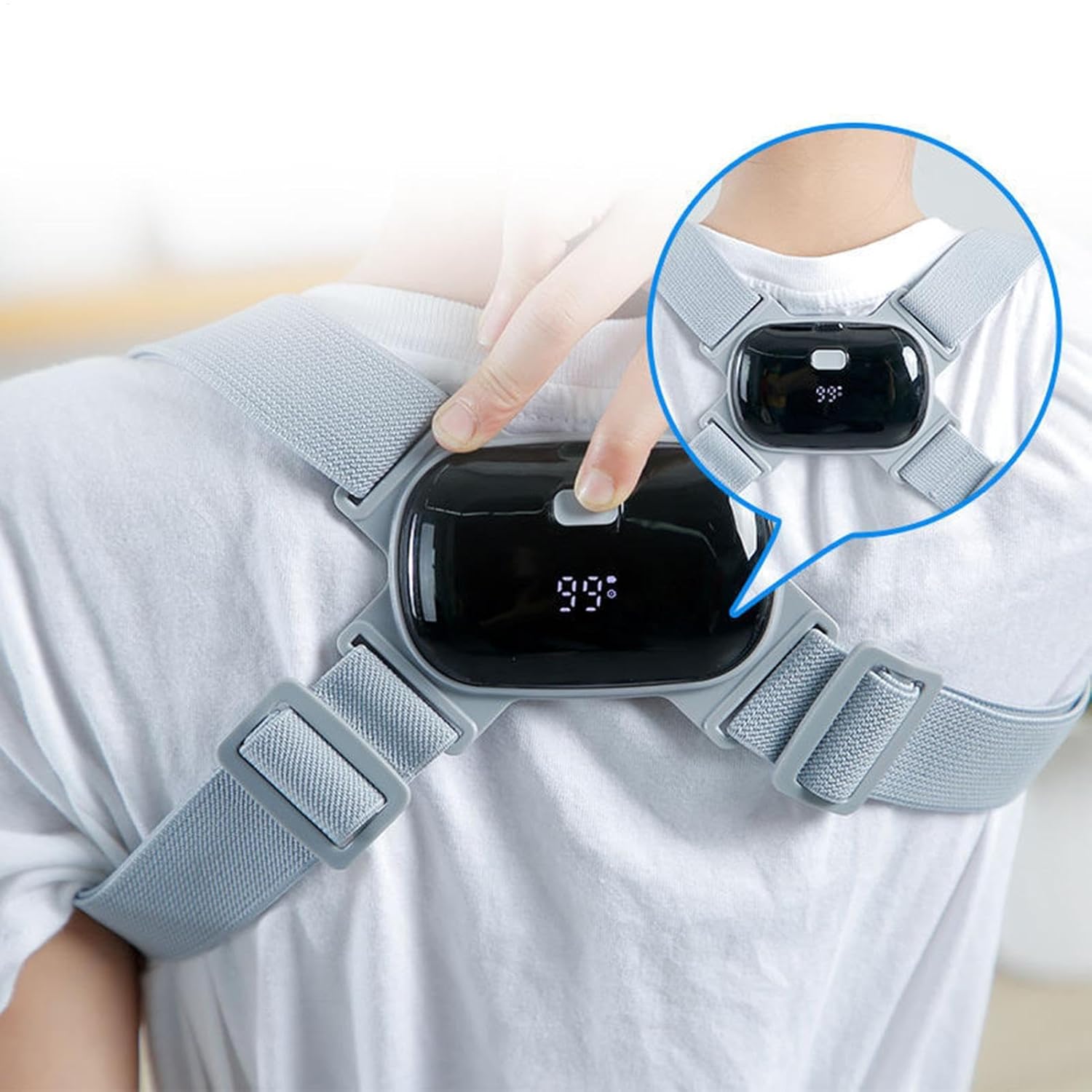 Intelligente Sensor-Vibrations-Haltungskorrektur, Intelligente Haltungskorrektur – Erinnerung für den oberen Rücken | Unterstützung des oberen Rückens | Einstellbare Schulterausrichtung für – Bild 7