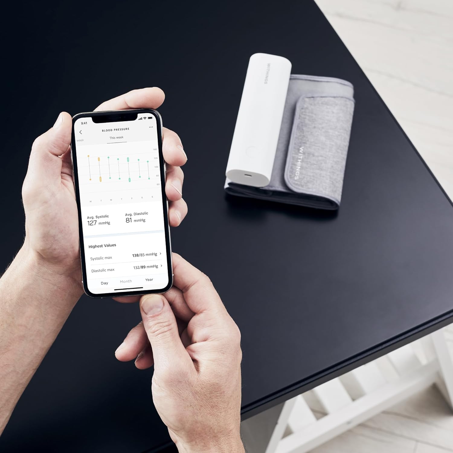 BUNDLE Withings BPM Connect + Reiseetui – Elektronisches Oberarm-Blutdruckmessgerät, Blutdruckmessgerät – WLAN und Bluetooth-Synchronisierung – Bild 4