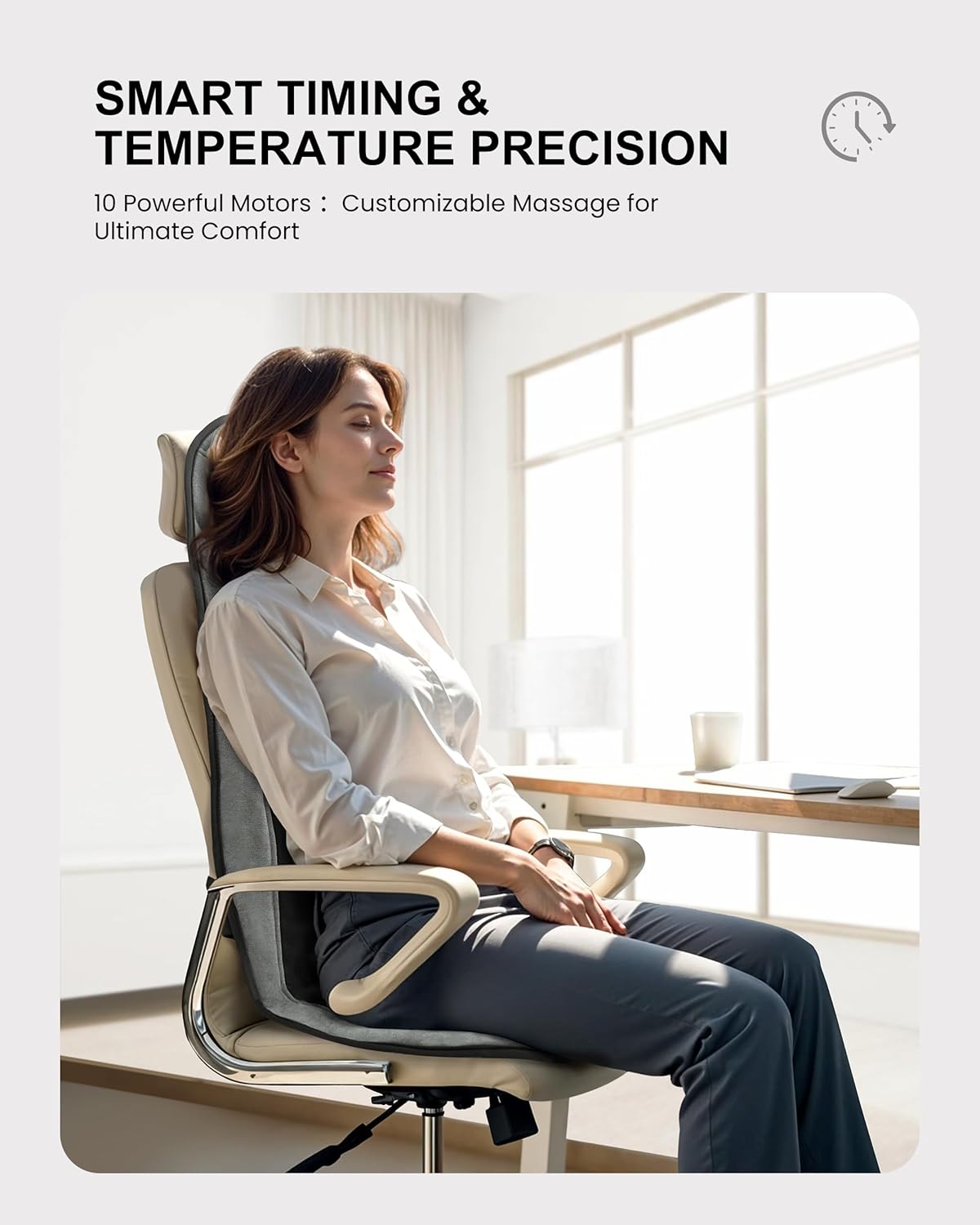 COMFIER Massagematte mit Wärme und innovativer verstellbarer Lendenwirbelstütze, Vibrationsmassage-Sitzpolster, Rückenmassagegerät zur Linderung von Rückenermüdung, Geschenke für Frauen – Bild 7