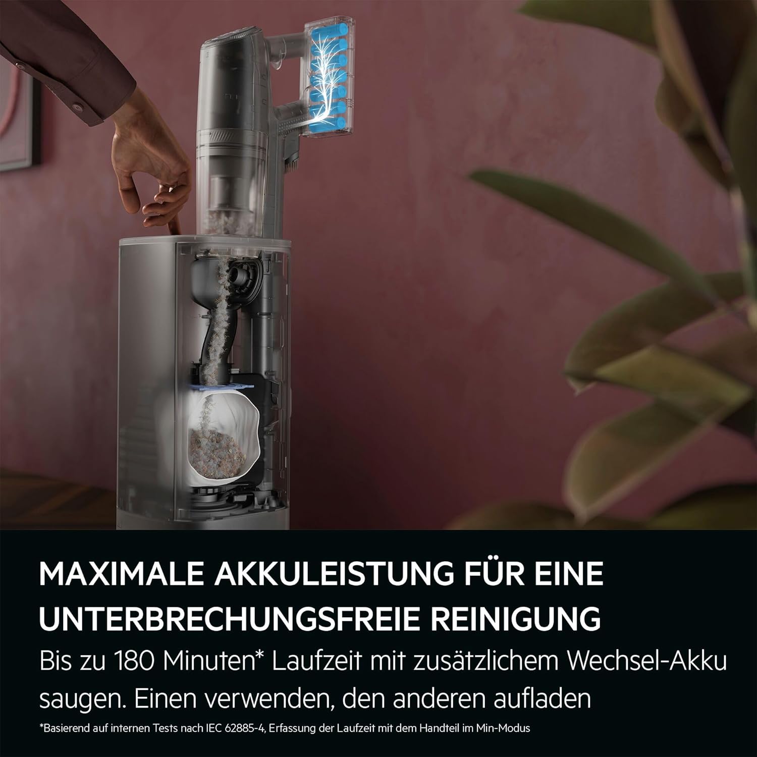 AEG Ultimate 8000 Akku-Staubsauger mit Saugstation von Stiftung Warentest mit GUT (2,5), Auto-Modus, 5-Stufen-Filtration, für Hartboden, Teppich, 25 V Akku wechselbar, 400 ml, Dunkelgrau, AP83AB25DG – Bild 9