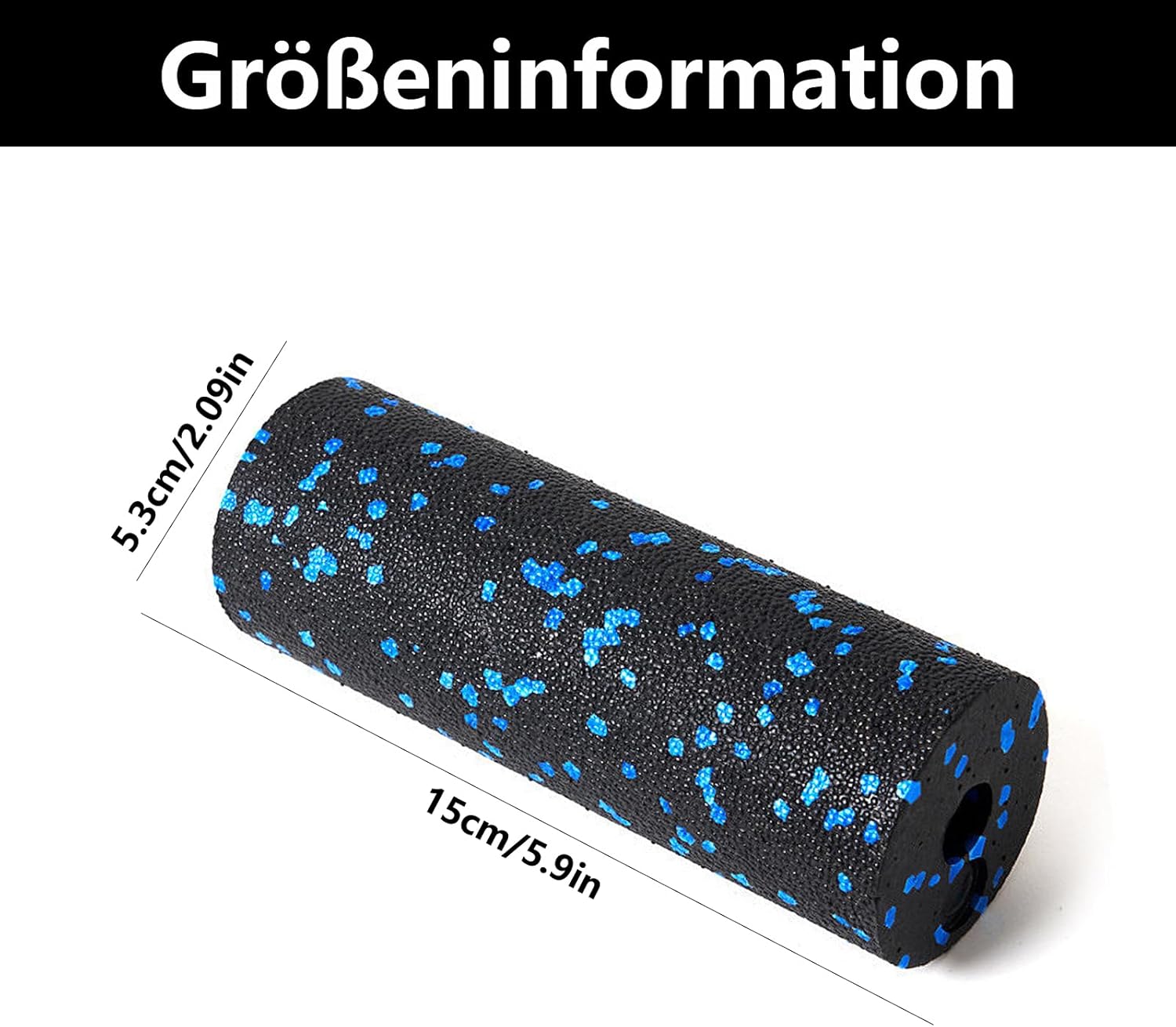 Faszienrolle klein, Faszienrolle für Füße, Faszienrolle Mini, effektive kleine Fitnessrolle zur Selbstmassage, für Anfänger und Leistungssportler Faszienrolle (Schwarz Blau) – Bild 2