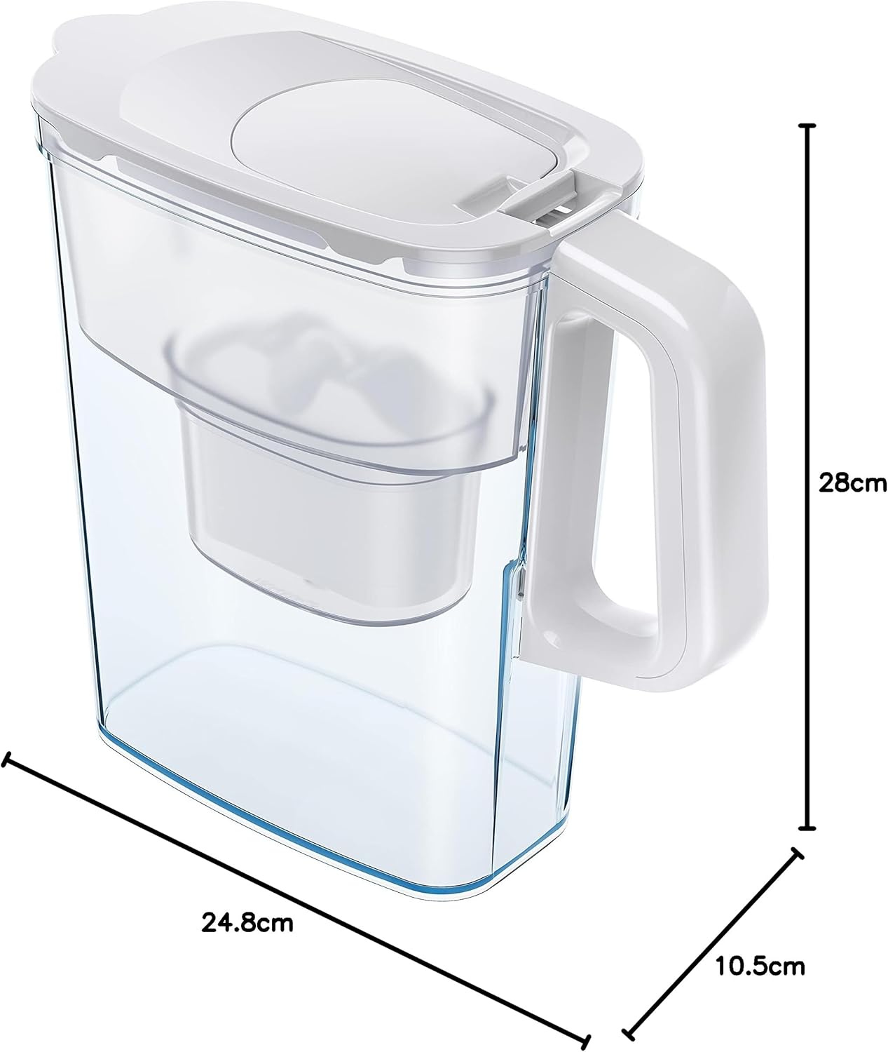 AQUAPHOR Kompakter Wasserfilterkrug mit 1 Maxfor+ Kartusche, 2,4 l, Weiß, ideal für die Kühlschranktür und kleine Küchen – Bild 11