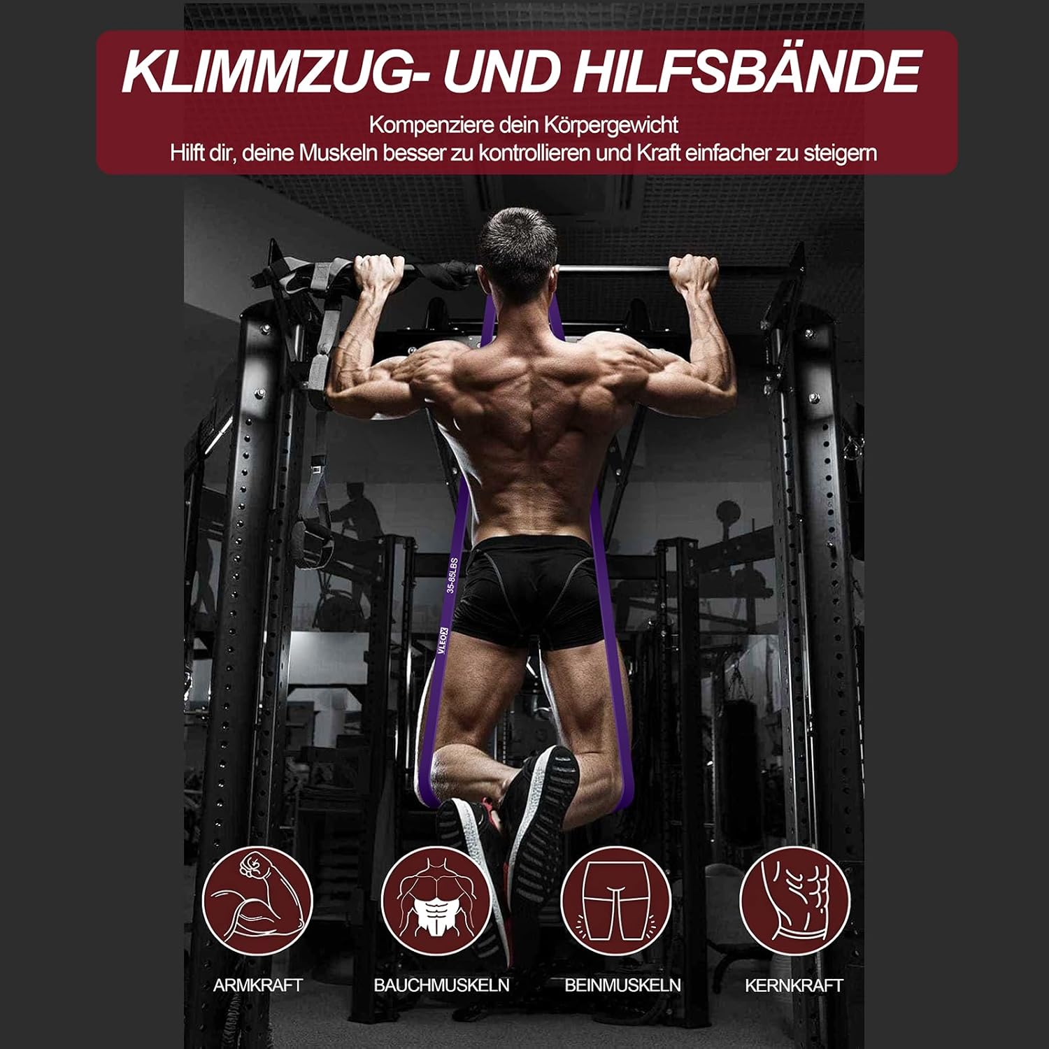 Fitnessbänder, Widerstandsbänder mit 4 Stufen, Widerstandsbänder für Männer und Frauen, Fitnessband-Set, Trainingsbänder für Yoga, Pilates, Training, Krafttraining – Bild 2