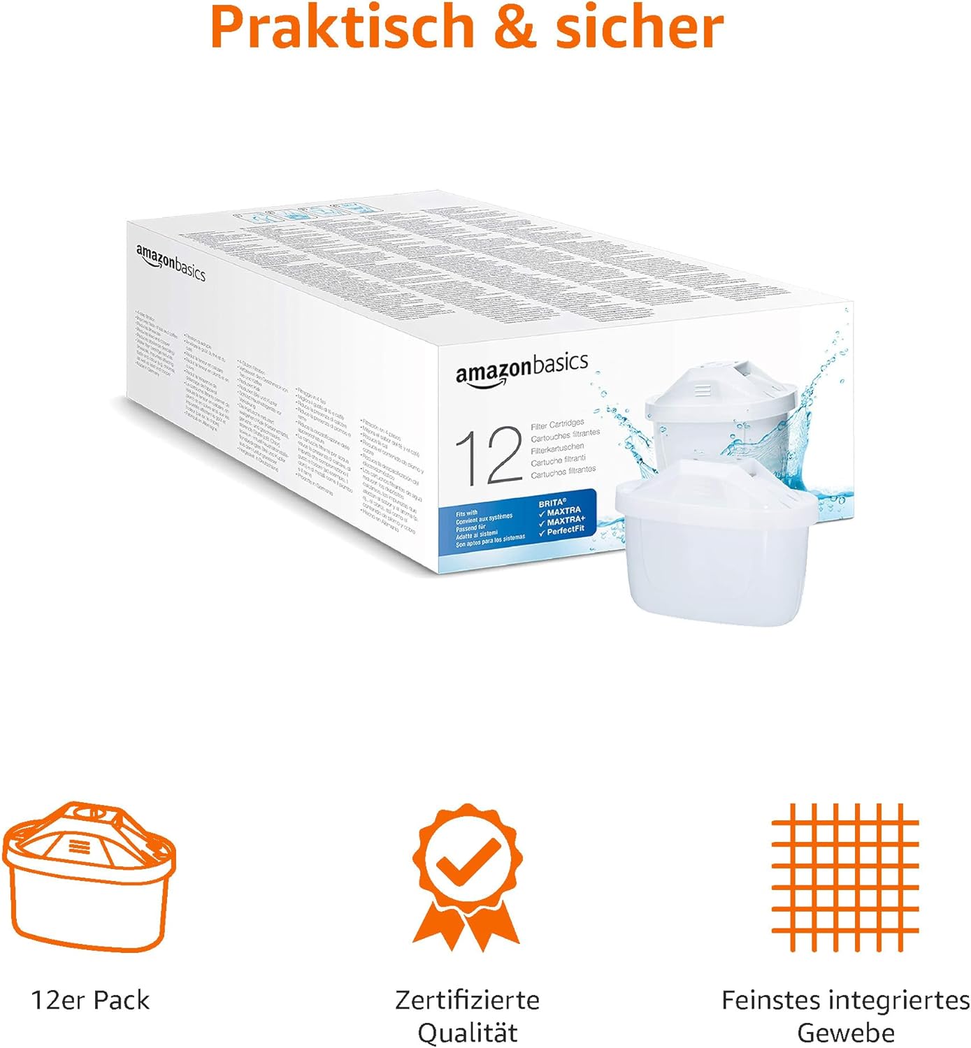 Amazon Basics Wasserfilterkartuschen, 12er-Pack, geeignet für alle Brita-Systeme, einschließlich PerfectFit-Systeme – Bild 3