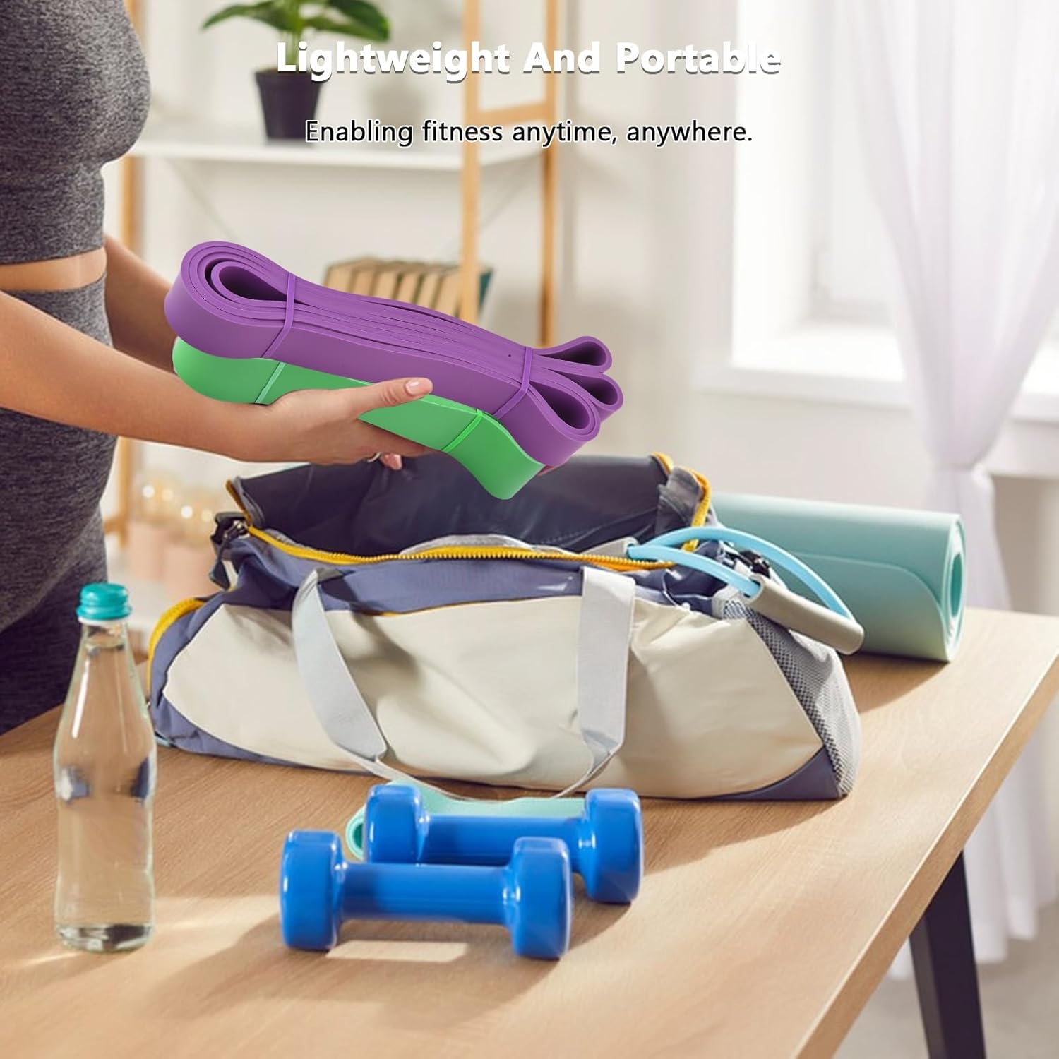 TOMSHOO Fitnessbänder, Widerstandsbänder Set, Klimmzugbänder mit Türanker, Terrabands mit Aufbewahrungstasche, Fitnessband für Muskelaufbau, Yoga und Pilates – Bild 10