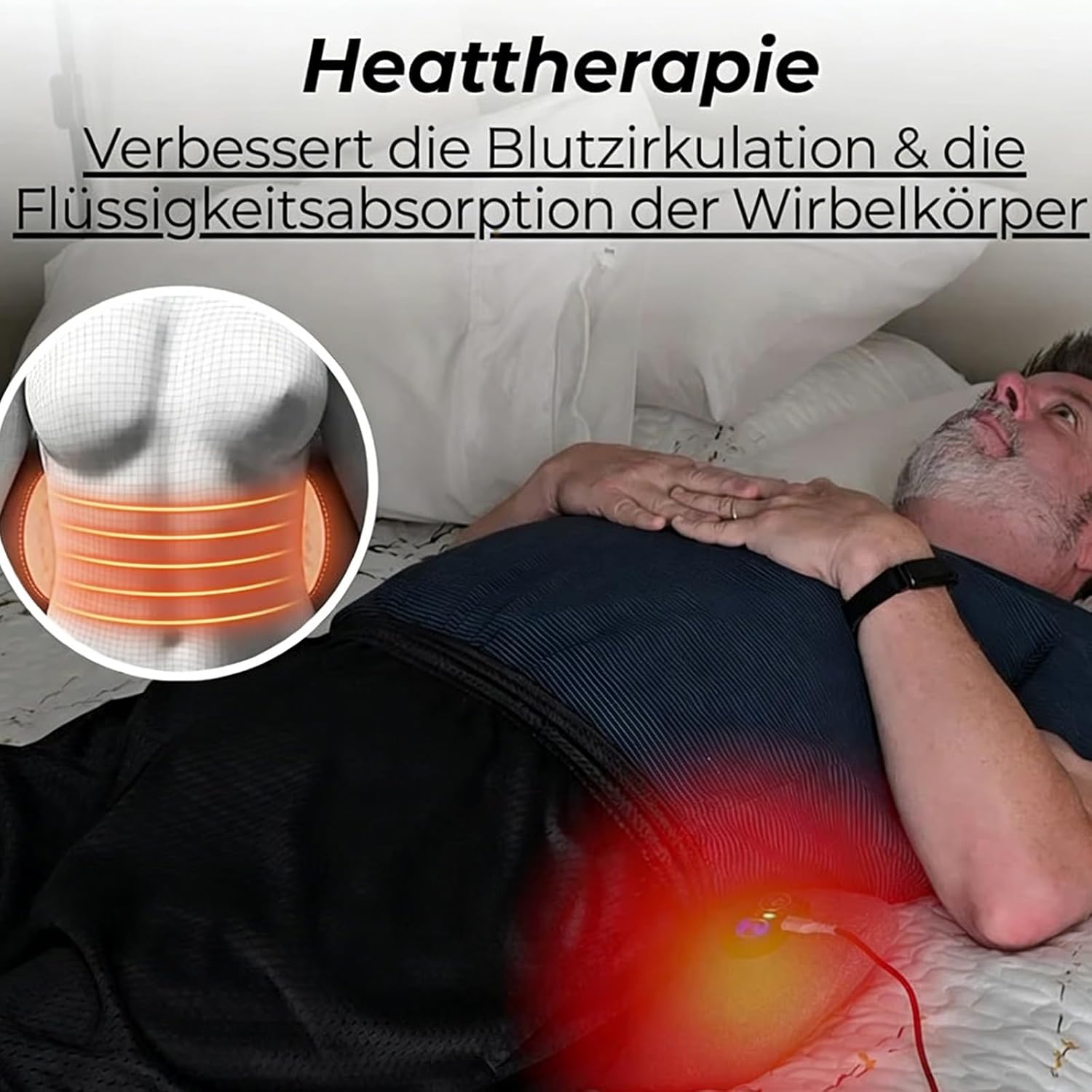 Medieval Deepcomfort 3 In 1 Massage Pad, Massagegerät Rücken Mit Traction, Vibration & Wärme, 135°-Goldkrümmungsdesign Tiefenmassagegerät, Rückenschmerzen Und Wirbelsäulenentlastung (B,Netz) – Bild 5