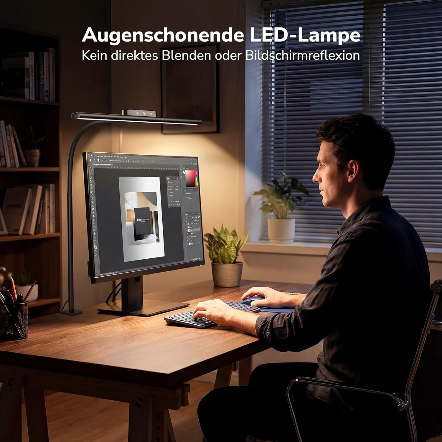 Lepro 11W Schreibtischlampe LED Klemmbare, augenfreundliche und dimmbare Schreibtischlampe, 5 Farbtemperaturen und 5 Helligkeitsstufen, mit flexiblem Schwanenhals, für Home Office und Büro, Schwarz – Bild 6