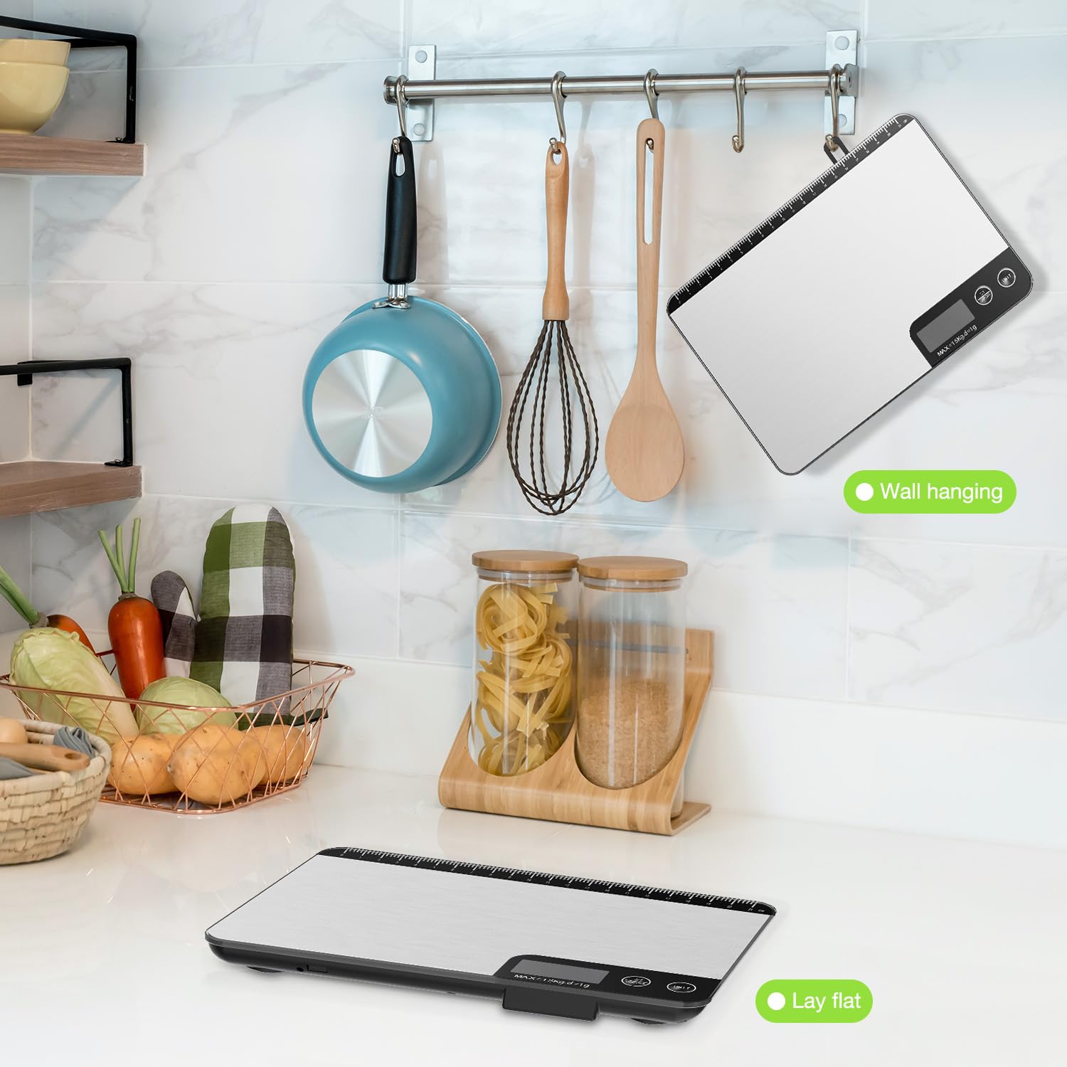 Große digitale Küchenwaage 15 kg, präzise Lebensmittelwaage mit 1 g Genauigkeit, individuelle automatische Abschaltung (3, 10 und 60 Minuten), LCD-Display, Gramm und Unzen, ideal für Zuhause, Kochen und Backen – Bild 2