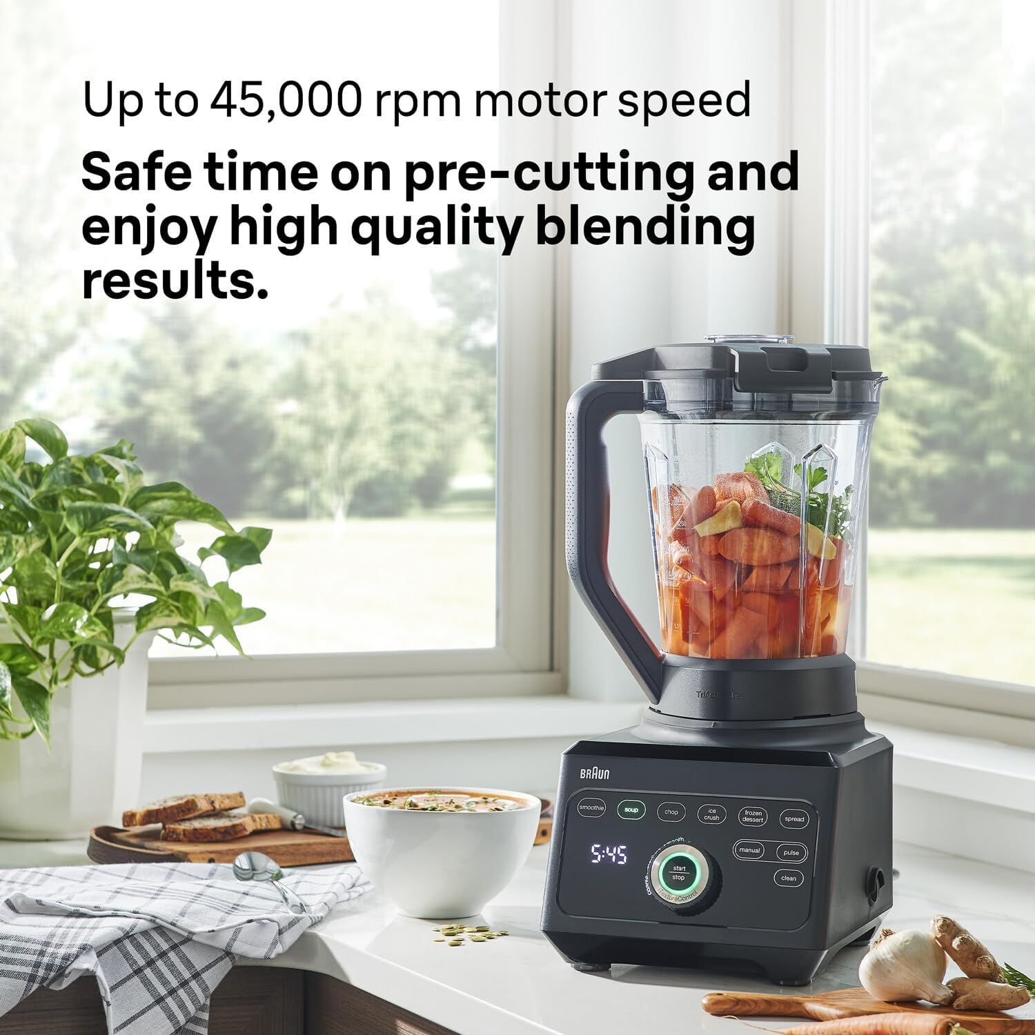 Braun PowerBlend 9 JB9040BK Hochleistungsmixer mit 1600 Watt Motor, 2 L Tritan-Behälter, 18 Programme, 10 Geschwindigkeiten, Schwarz – Bild 7