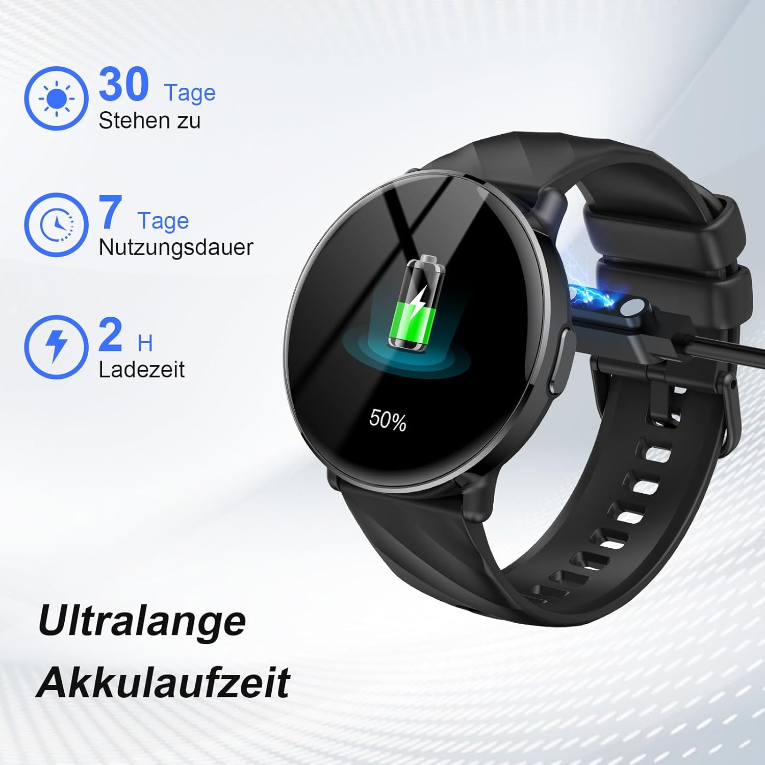 Smartwatch Damen Herren mit ChatGPT KI-Assistent, 1,39" HD Touch Fitnessuhr mit Telefonfunktion, 112+ Sportmodi Fitness Tracker Pulsmesser Schlafmonitor Schrittzähler, IP68 Sportuhr für Android iOS – Bild 5