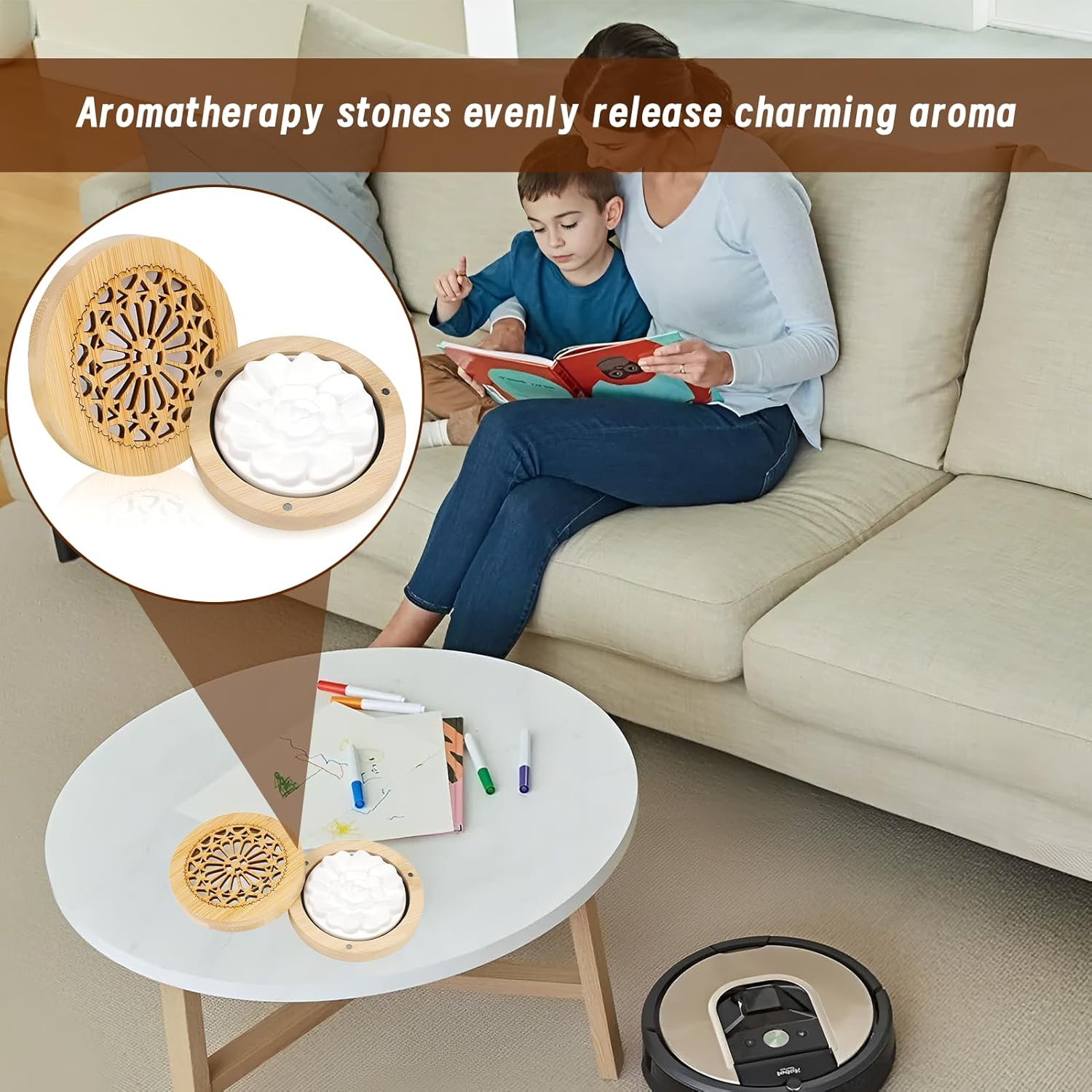 1 x Duftsteine für ätherische Öle, Diffusor für ätherische Öle, Diffusor für ätherische Öle, klein mit 1 Räucherschachtel, Diffusor-Ornament-Duftstein, für Aromatherapie im Schlafzimmer – Bild 6