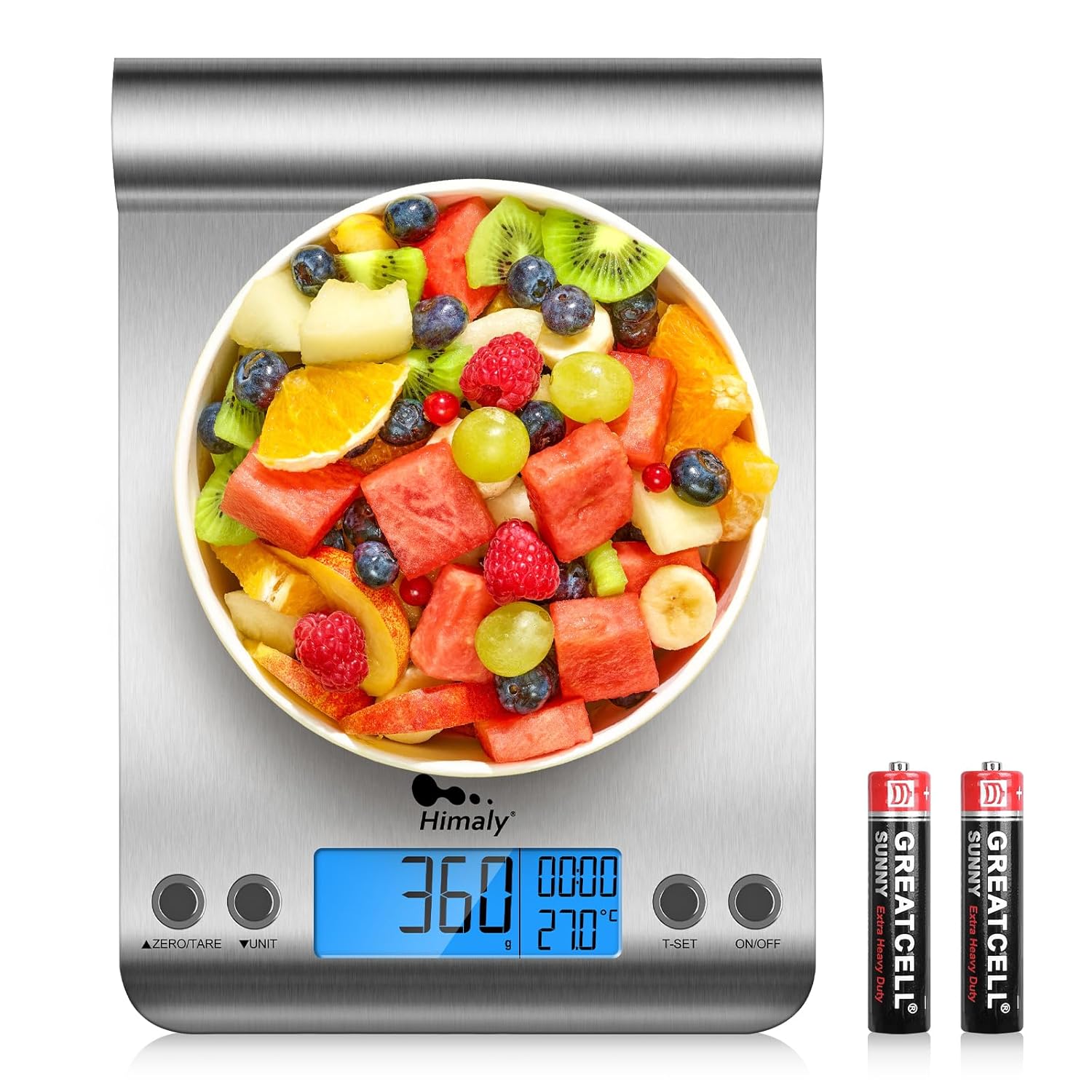 Uten Digitale Küchenwaage, weiße Buchstabenwaage mit Tara-Funktion, großes LCD-Display, automatische Abschaltung, elektronische Waage für Lebensmittel/Backen/Kochen (8 kg in 1 g), weiß