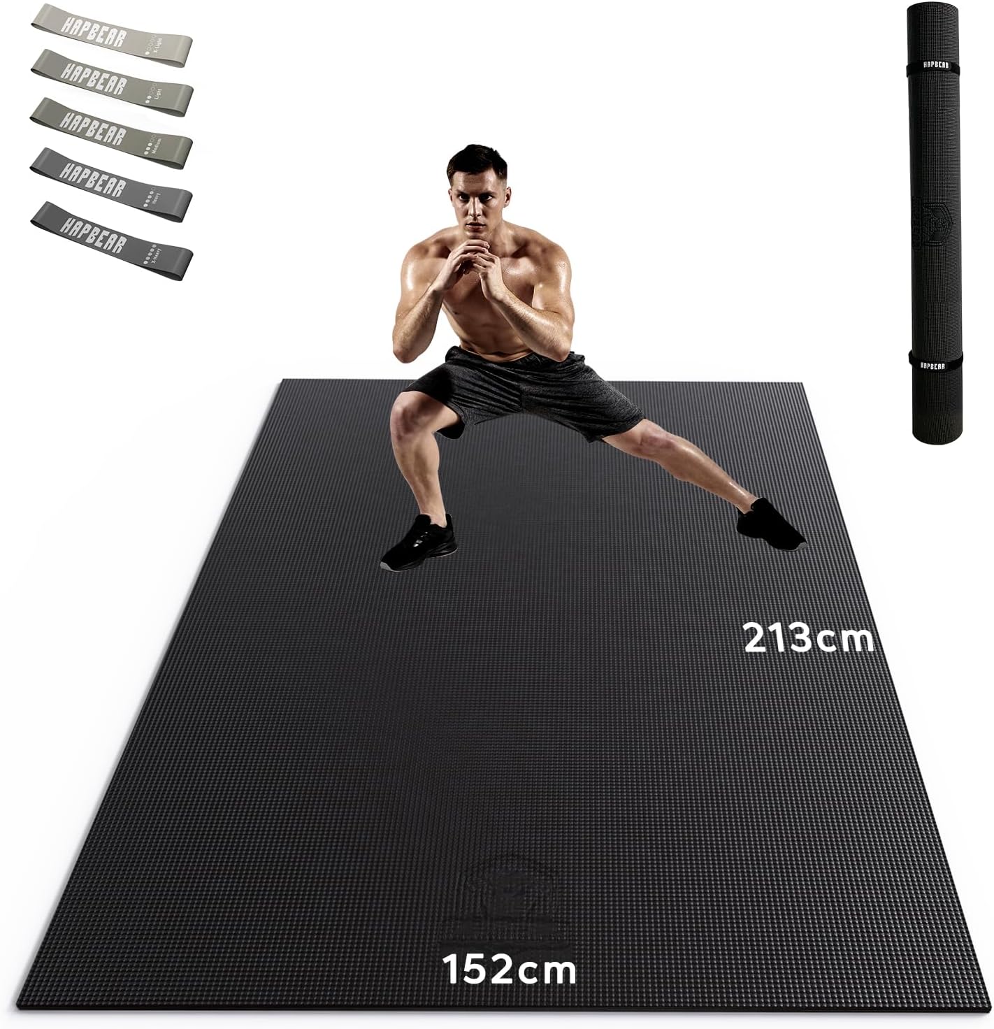 APBEAR Yogamatte XXL- Extra Groß Breit Sportmatte Fitnessmatte Rutschfest 213cm x 152cm / 366cm x 183cm x 8mm Dicke, Hoher Dichte Ultra Haltbar PVC, Gymnastikmatte Schuhfreundlich