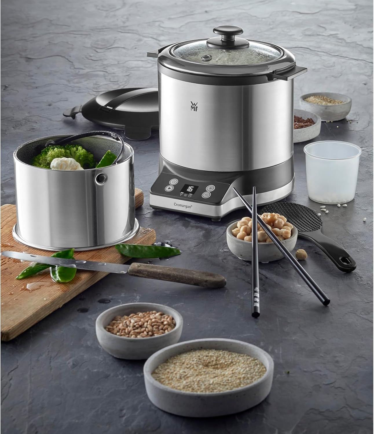 WMF KÜCHENminis® Reiskocher mit Lunch-to-Go-Box, Dampfgarer, platzsparend, extra To-Go-Deckel verwandelt den Innentopf (1,0 Liter) in eine sichere Lunchbox To-Go ohne Lebensmitteltransfer, 220 W – Bild 4