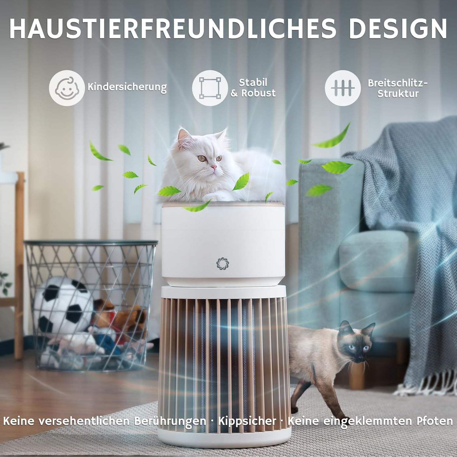 Airthereal Haustier-Luftreiniger mit H13-Geruchsfilter – entfernt Tierhaare, Hautschuppen, Katzenuringeruch, Staub, Rauch – für Räume bis zu 325 m², PM2,5-Sensor, 360°-Lufteinlass, AGH400 – Bild 5