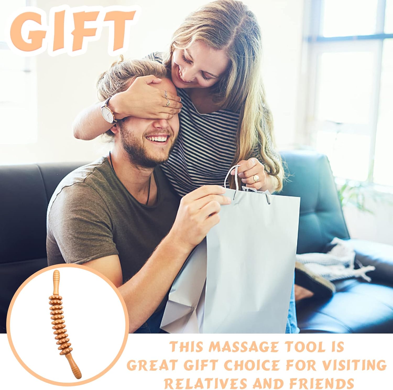 Massagerolle aus Holz, Faszienstab Holz aus Buchenholz, Faszienrolle mit Griff – Cellulite-Massagegerät Maderotherapie Lymphdrainagegerät – Bild 7