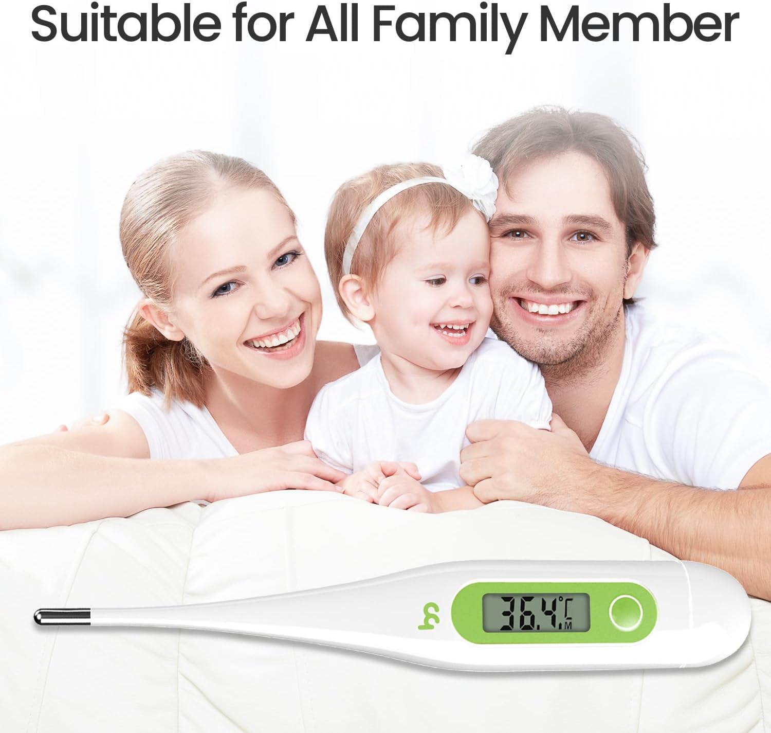 Femometer Digitales Fieberthermometer, genaues und schnelles Ablesen, wasserdichte Sonde, digitales Fieberthermometer, am besten zum Ablesen und Überwachen der Fiebertemperatur für Babys, Kinder und Erwachsene – Bild 7