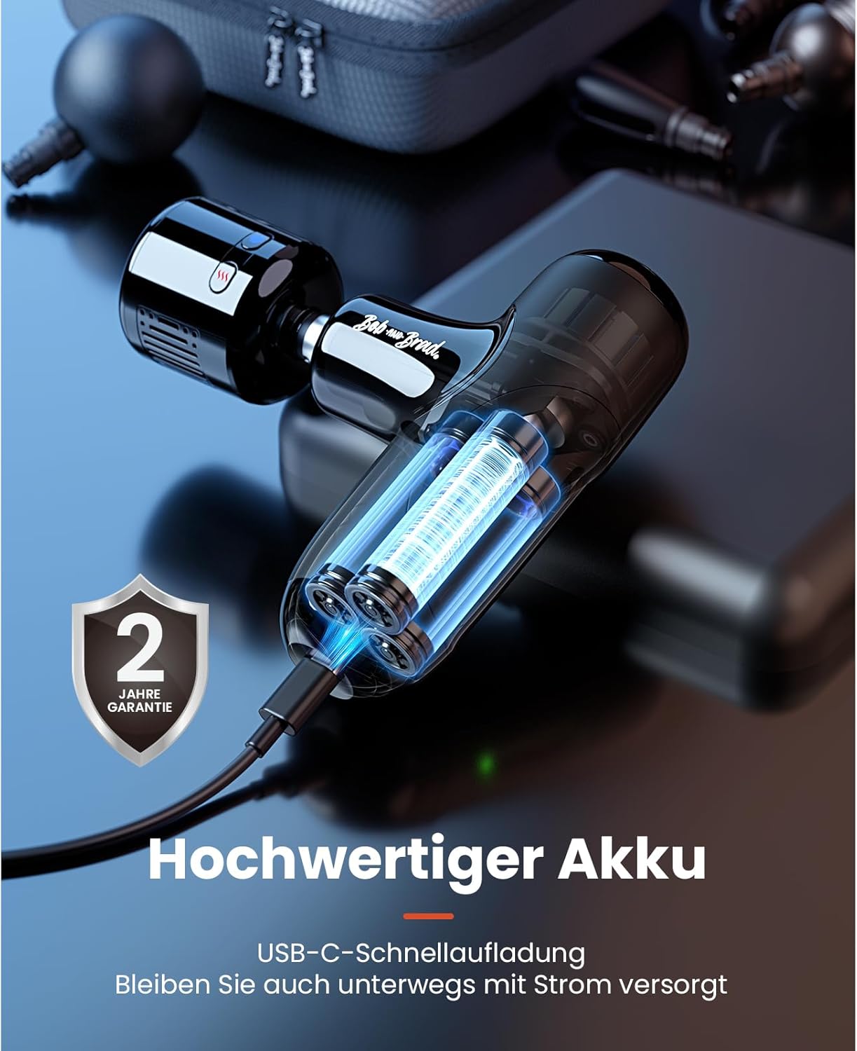 Bob und Brad Q2 Pro Mini-Massagepistole mit Wärme und Kälte, Massagepistole im Taschenformat für Tiefengewebemassage, ultraleichtes Percussion-Muskelmassagegerät mit Tragetasche für Muskelentspannung – Bild 5