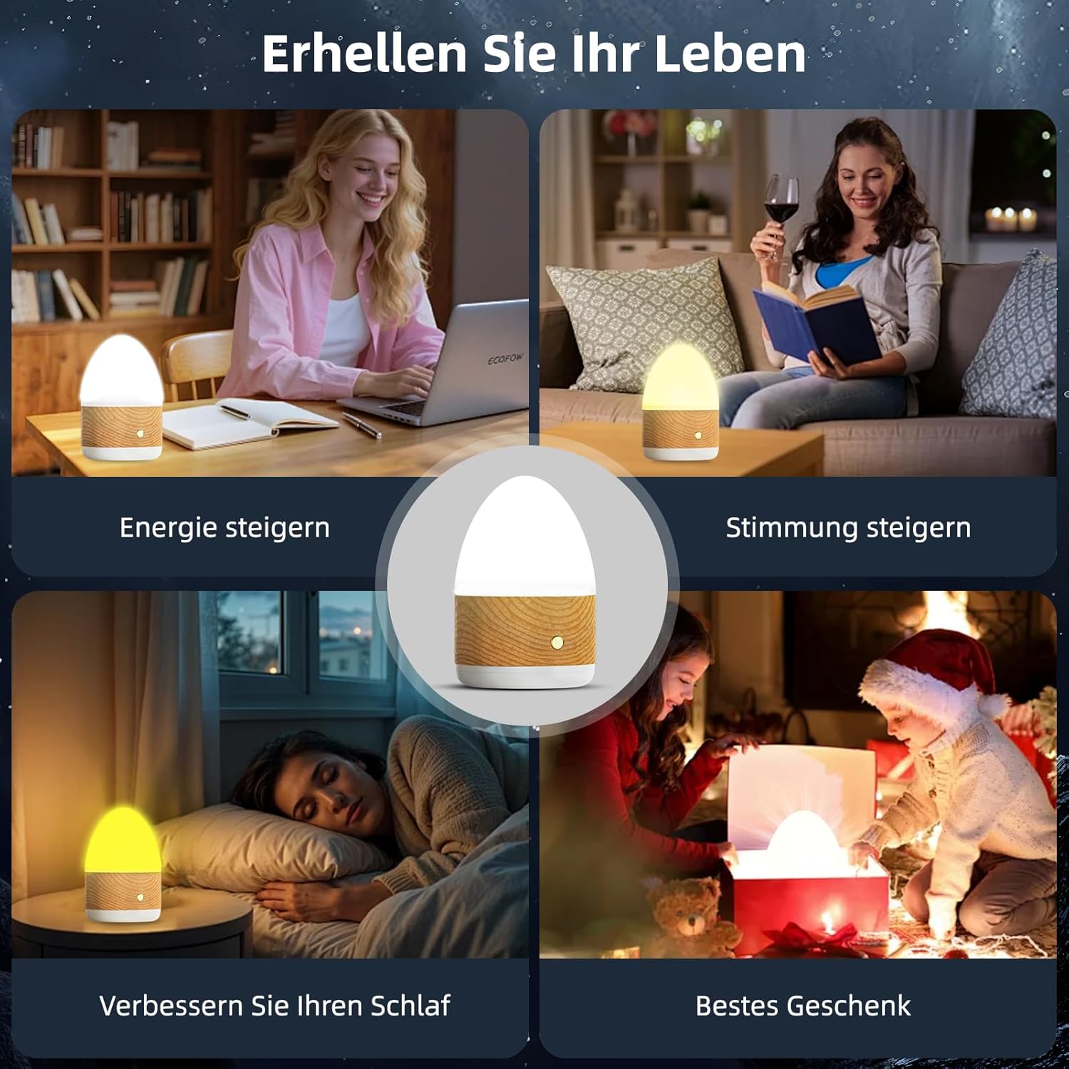 Tageslichtlampe 13000Lux Lichttherapielampe Tageslichtlampe mit Fernbedienung, UV-freies SAD-Licht mit 3 Farbtemperaturen, LED-Simulation von Tageslicht, Dimmer und 4 Timer Tageslichtlampe – Bild 7