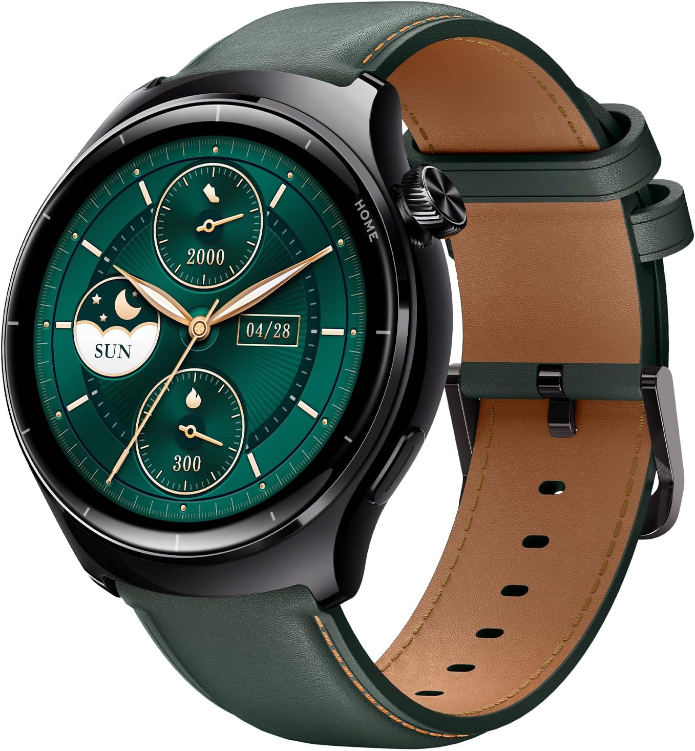 Mibro Lite3 Pro Smartwatch GPS Herren Damen rund 45 mm, AMOLED 1,32 Zoll Fitness-Tracker, 5ATM wasserdicht, Herzfrequenz Schlaf SpO2 VO2 Max, Bluetooth-Anrufe, 15 Tage lange Akkulaufzeit (Dunkelgrün)