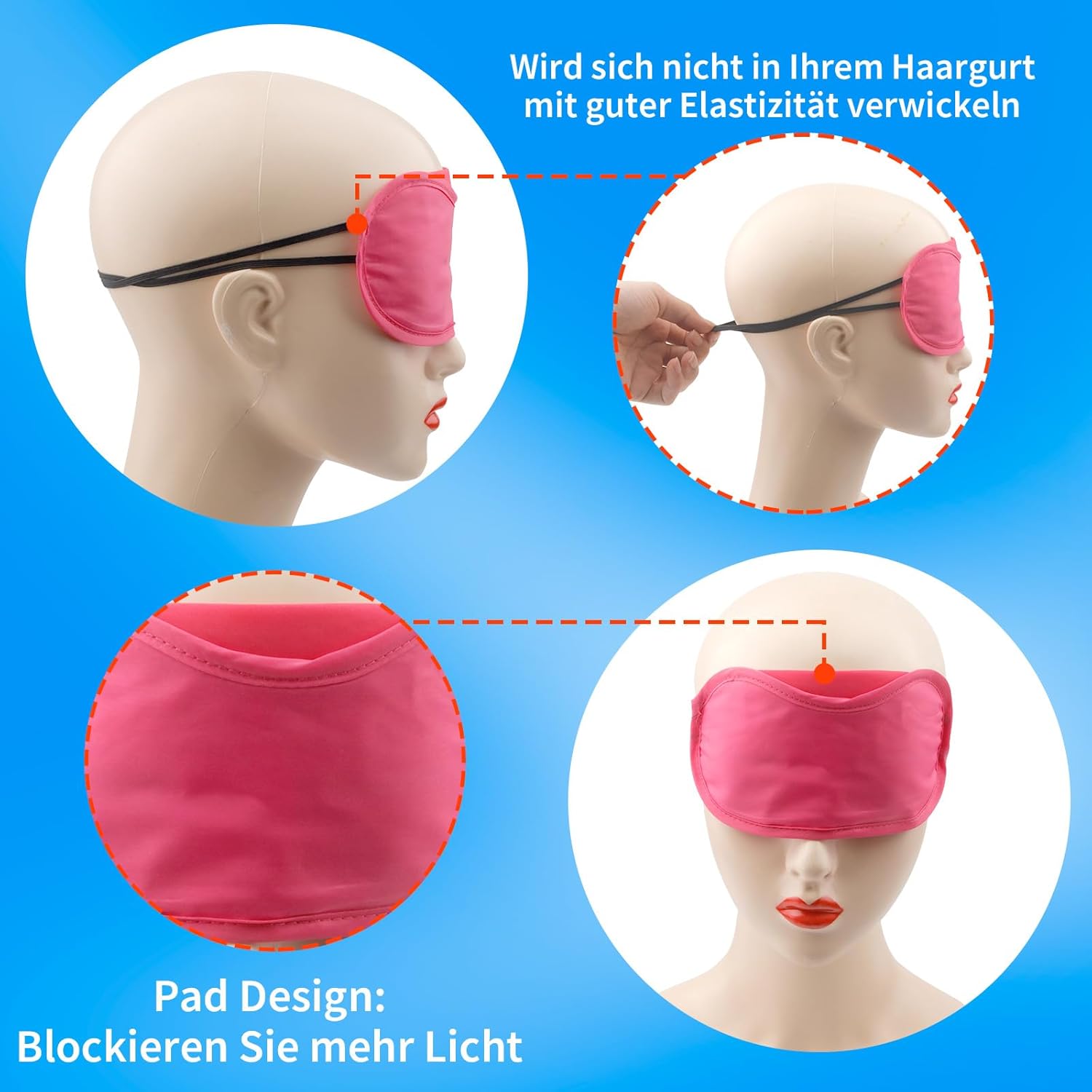 12 Stück mehrfarbige Schlafmasken, Augenmaske mit Nasenpads und elastischen Bändern, lichtblockierende Augenbinde für Seitenschläfer, Damen, Herren, Reisen, Party, Schlafen (12 Farben) – Bild 5