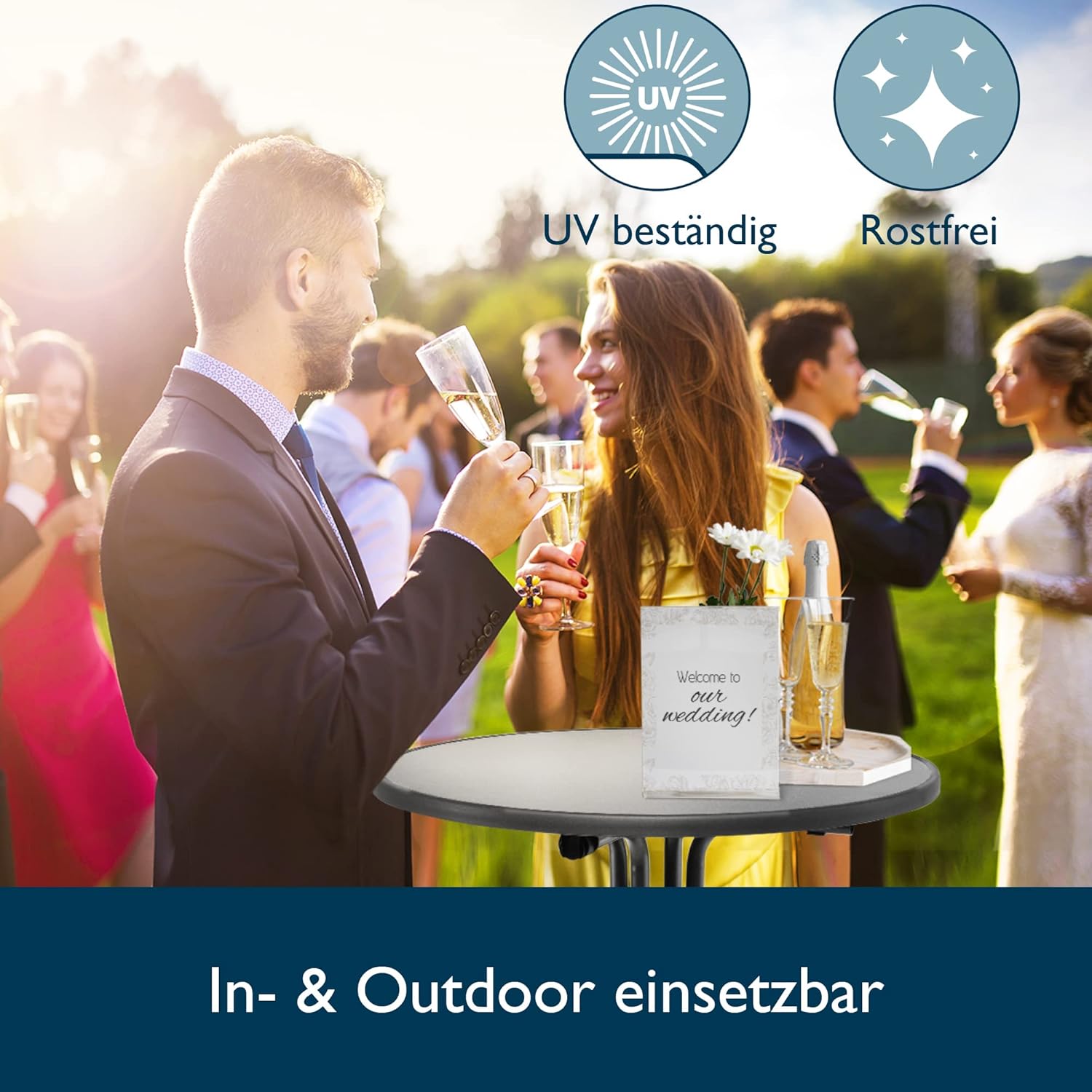 Beautissu Gastro-Bistrotisch klappbar Ø 80 cm Sylt Outdoor-Bistrotisch rund anthrazitgrau – wetterfester Klapptisch in Gastro-Qualität & hitzebeständig – Bild 9